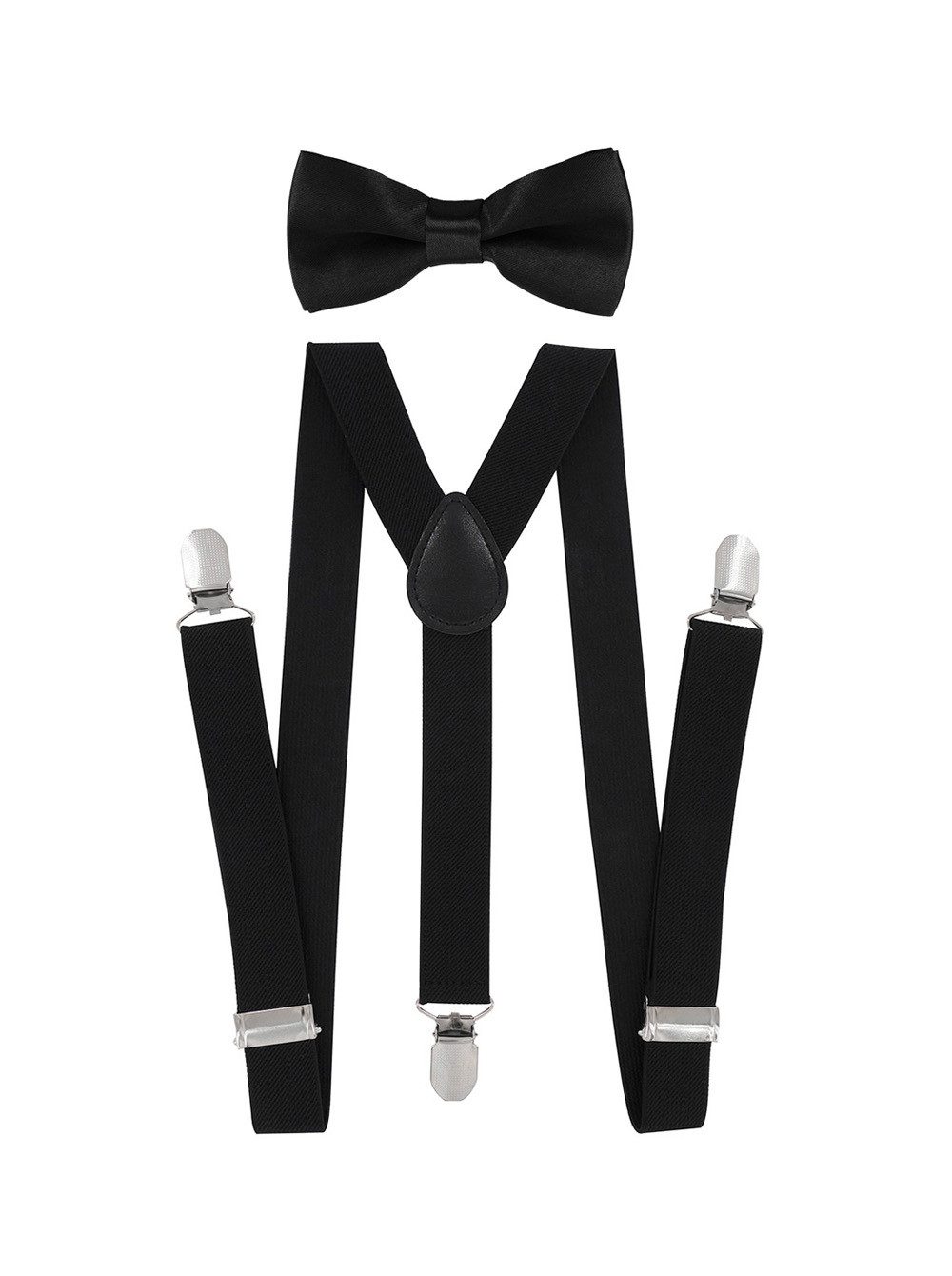 axy Hosenträger Kinder Jungen Hosenträger und Fliege set für Kinder 7-12 Jahren (2-St., 2er Set) Hosenträger mit farblich passender Fliege, verstellbar und elastisch