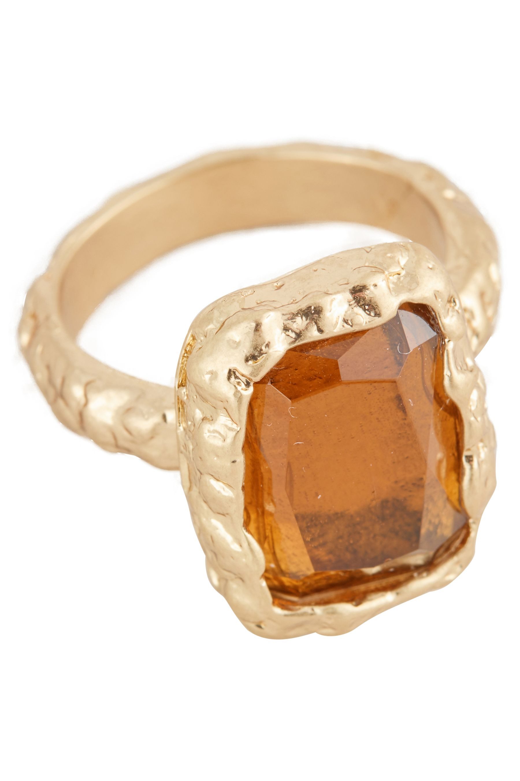 Next Fingerring Gehammerter, eckiger Ring mit Kunstharz (1-tlg)