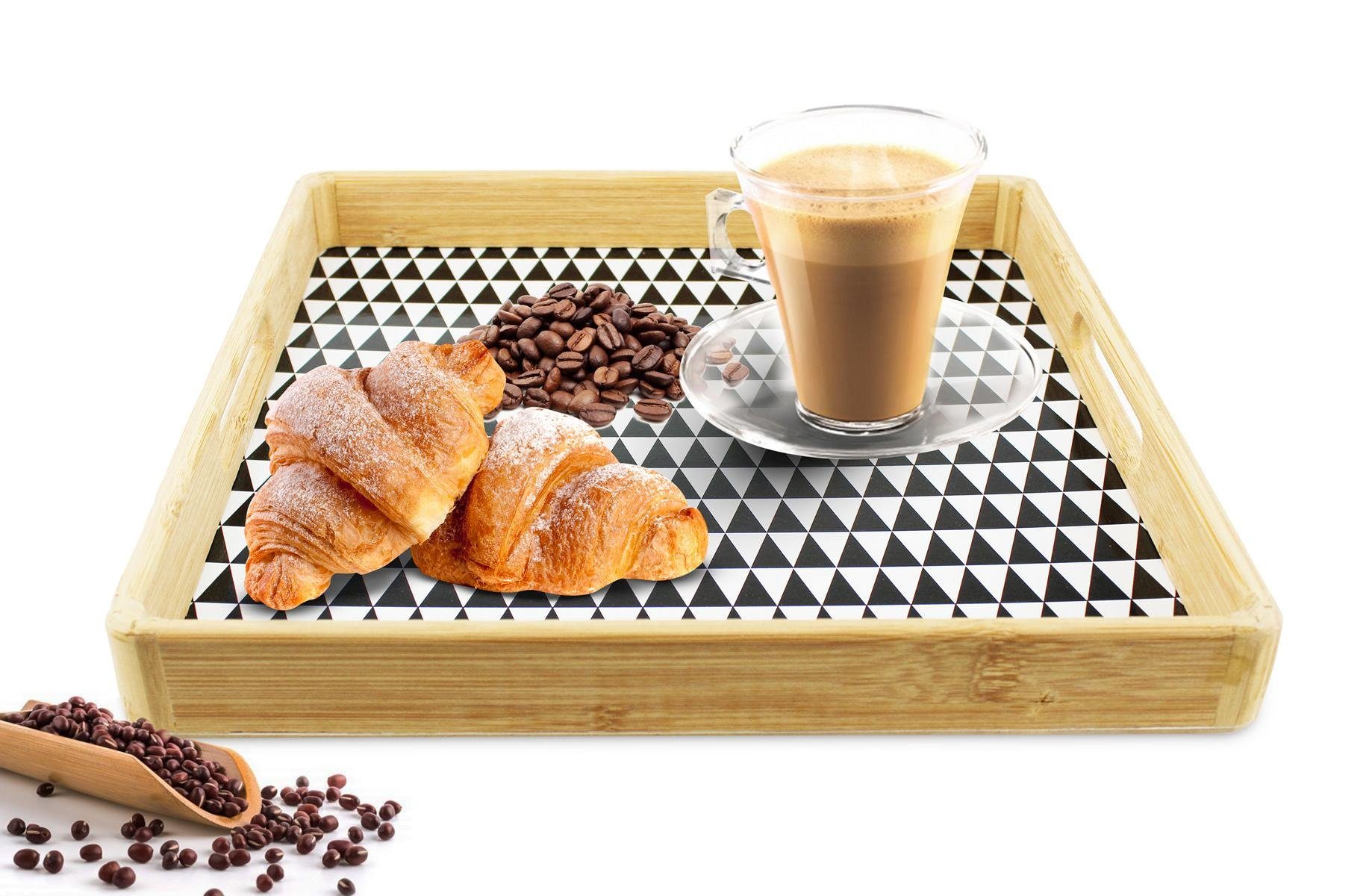 Sendez Tablett Serviertablett mit Motiv Holztablett Tablett Servierplatte, Holz, (1-tlg)