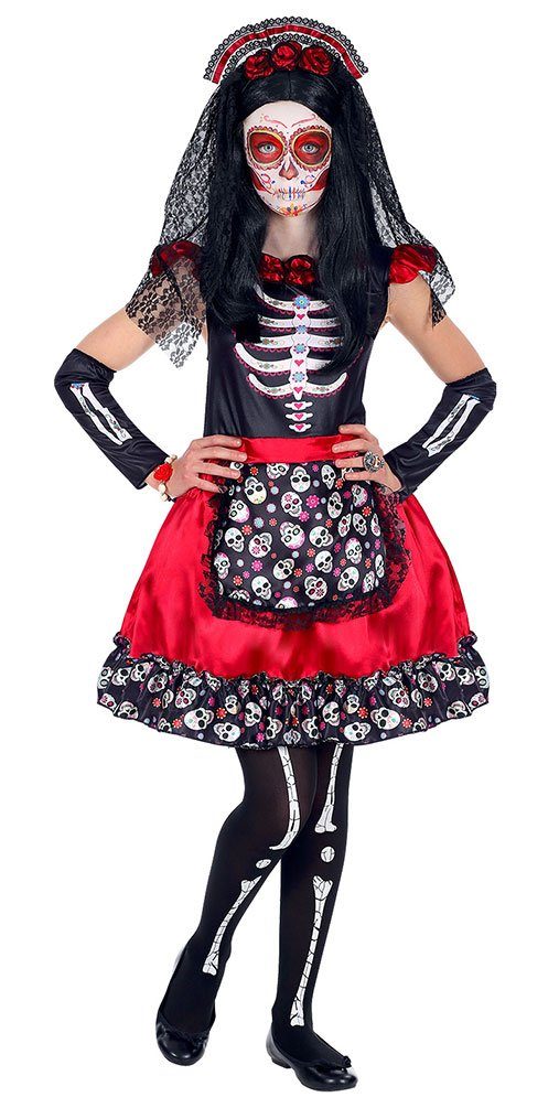 Kostüm Tag der Toten Mädchenkostüm La Catrina