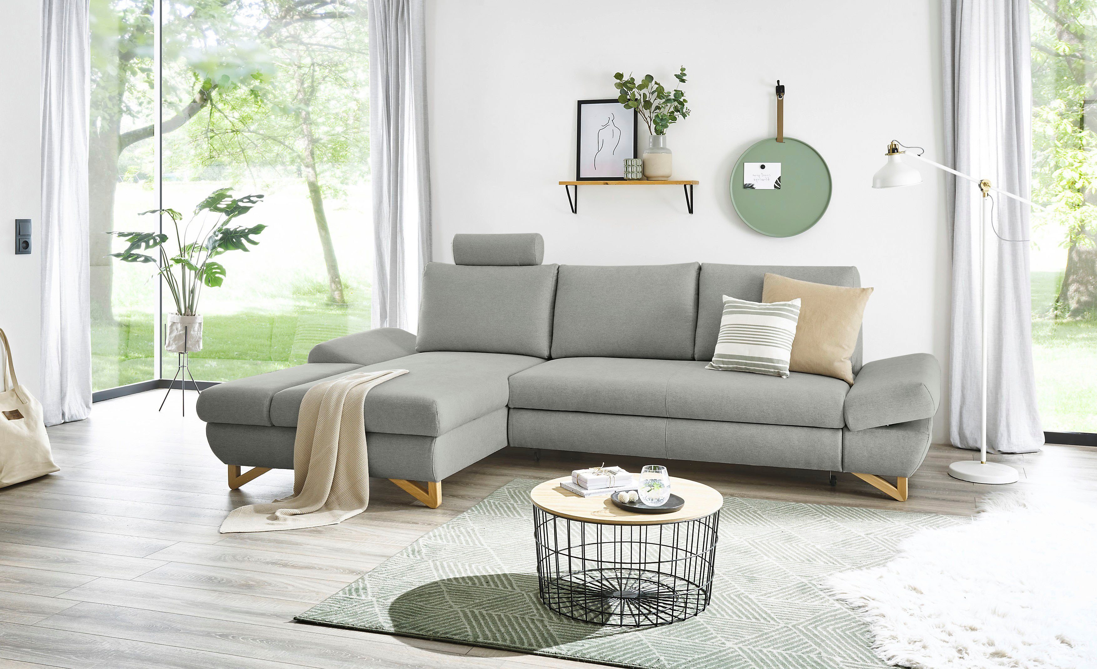 Home affaire Schlafsofa City/Giron, komfortable Bettfunktion (Liegefläche 245 x 138 cm), sowie Bettkasten