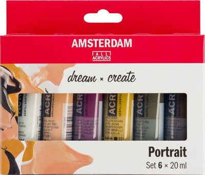 Talens Kreativset AMSTERDAM Acrylfarbe Metallicfarben (Portrait) - 6 x 20 ml, (6er-Set, 20 ml)
