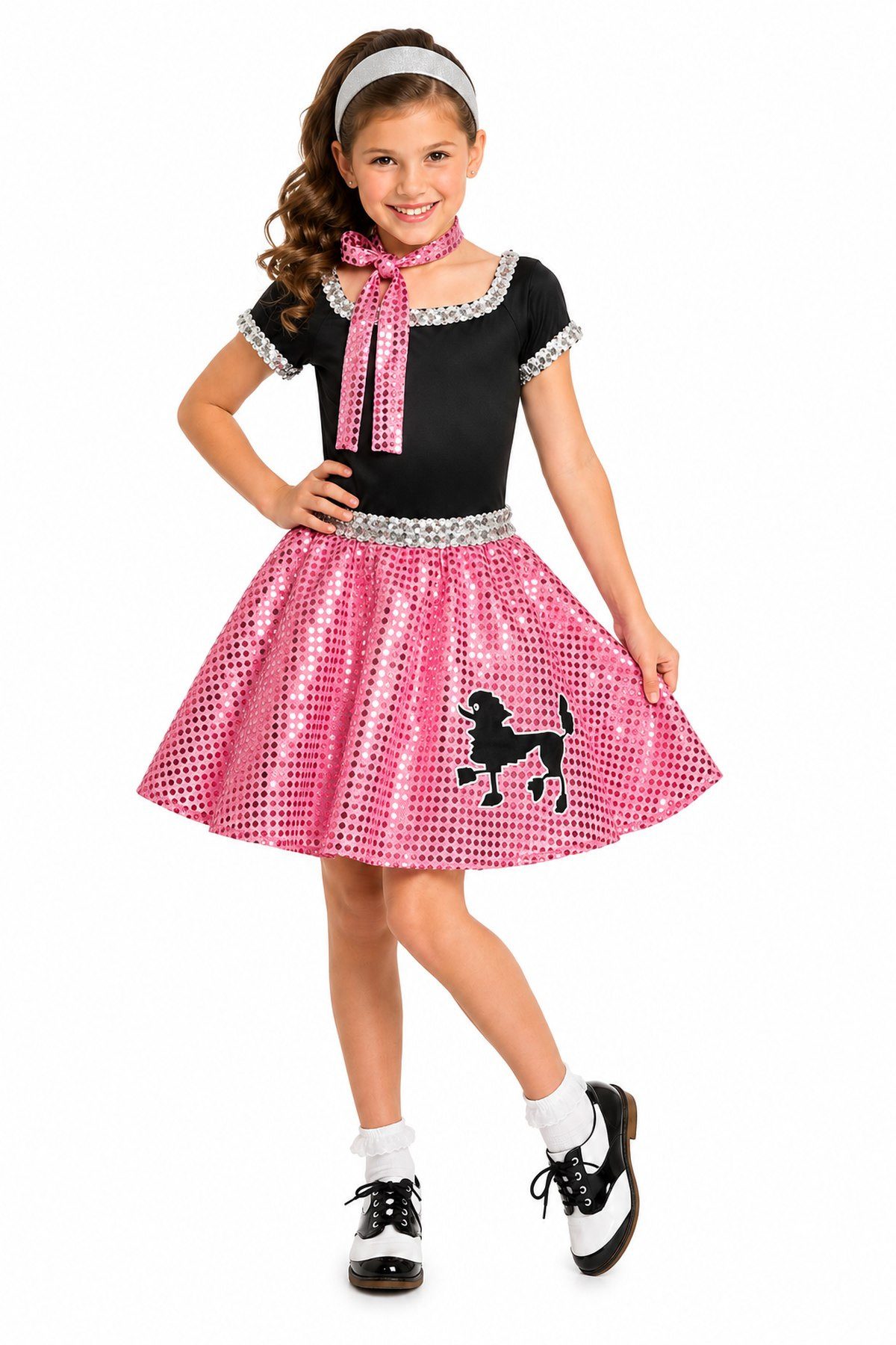Funny Fashion Kostüm 50er Jahre 'Sweety Lou' für Mädchen, Rosa