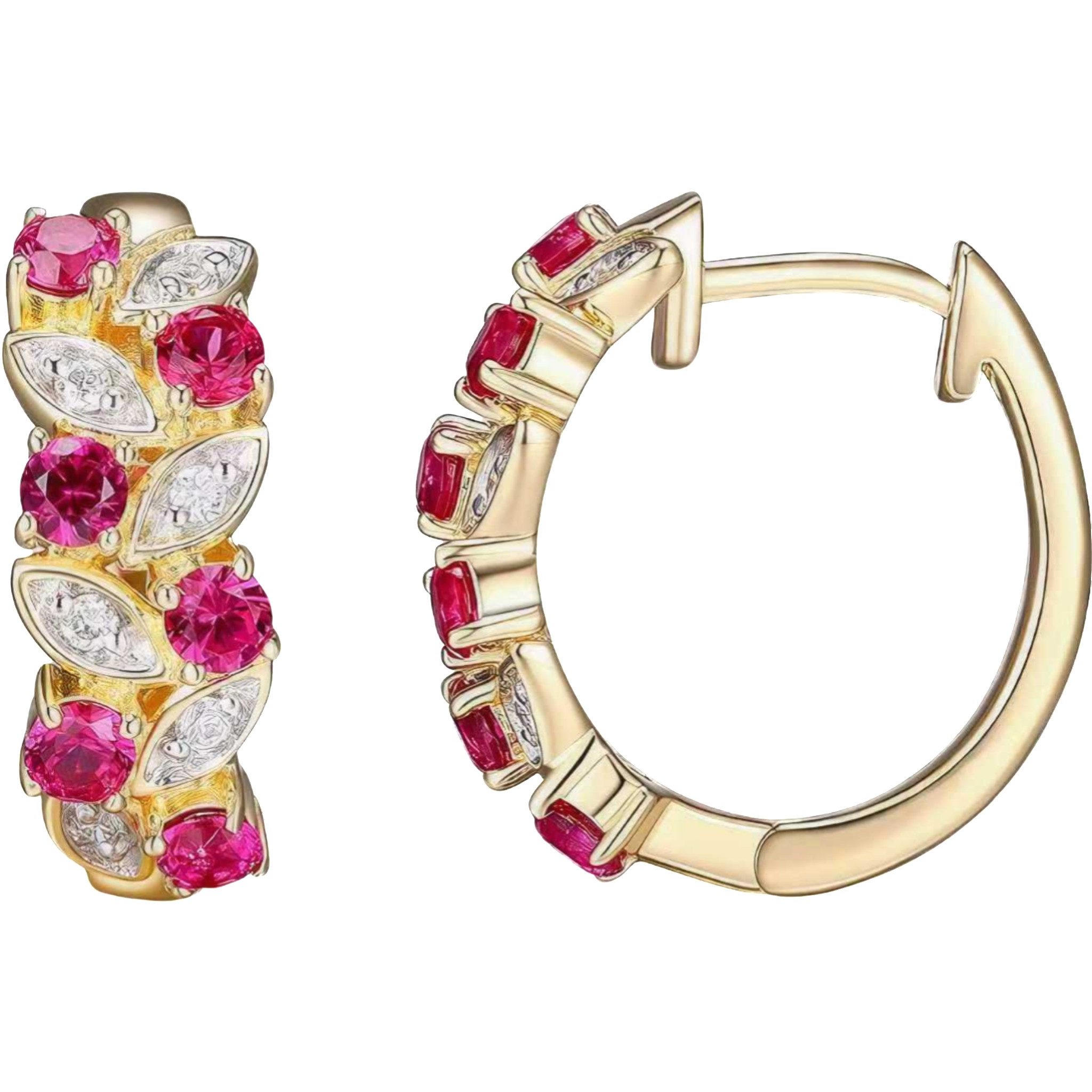 Jumpeak Paar Ohrhänger ohrringe gold 585 echtgold, mädchen ohrringe, Rote Ohrringe, tochter geschenk, erstkommunion geschenk mädchen, geschenk für frau