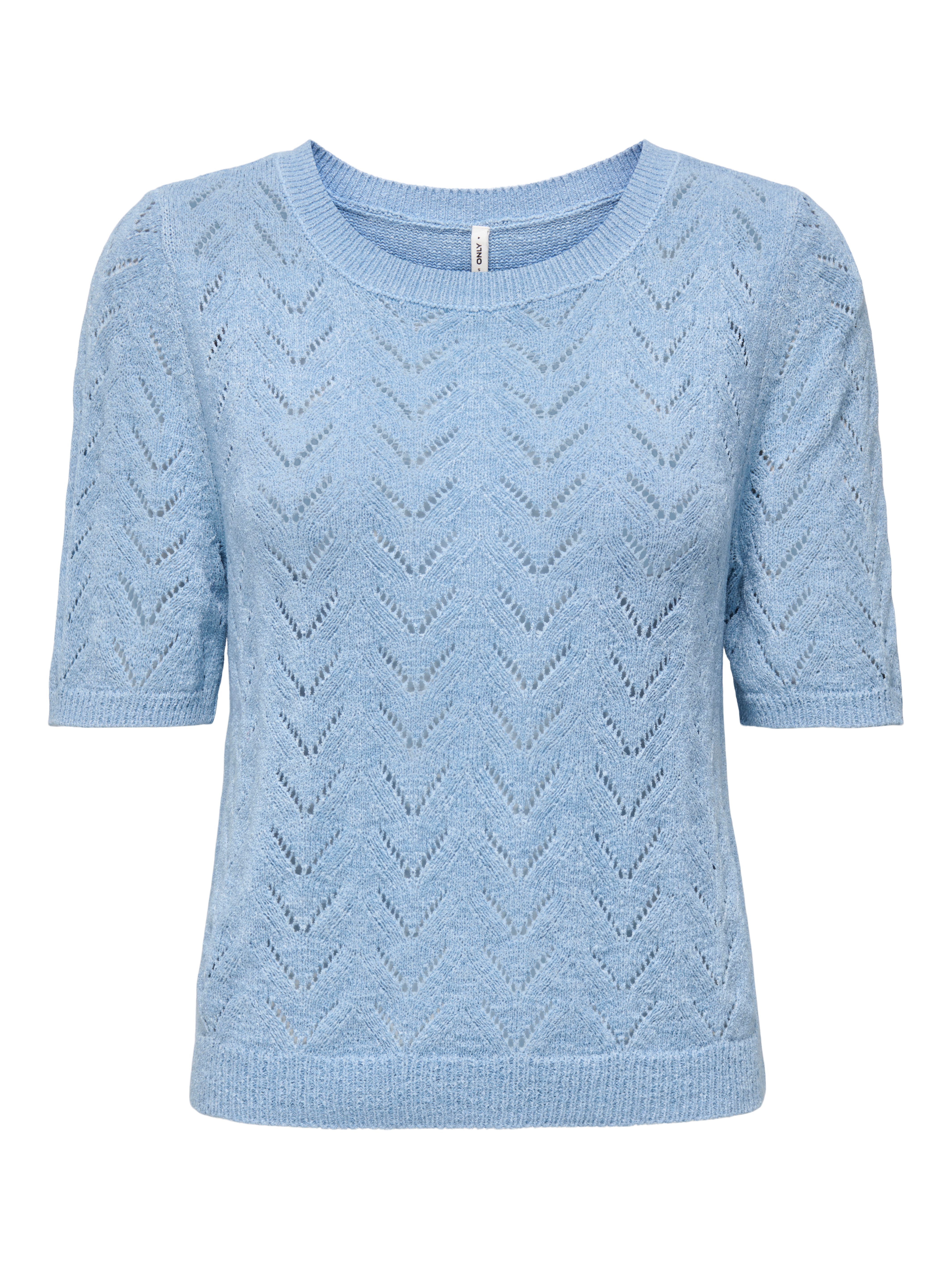 ONLY Kurzarmpullover ONLSUNNY SS O-NECK KNT Kunstfaser, regular fit, Rundha günstig online kaufen