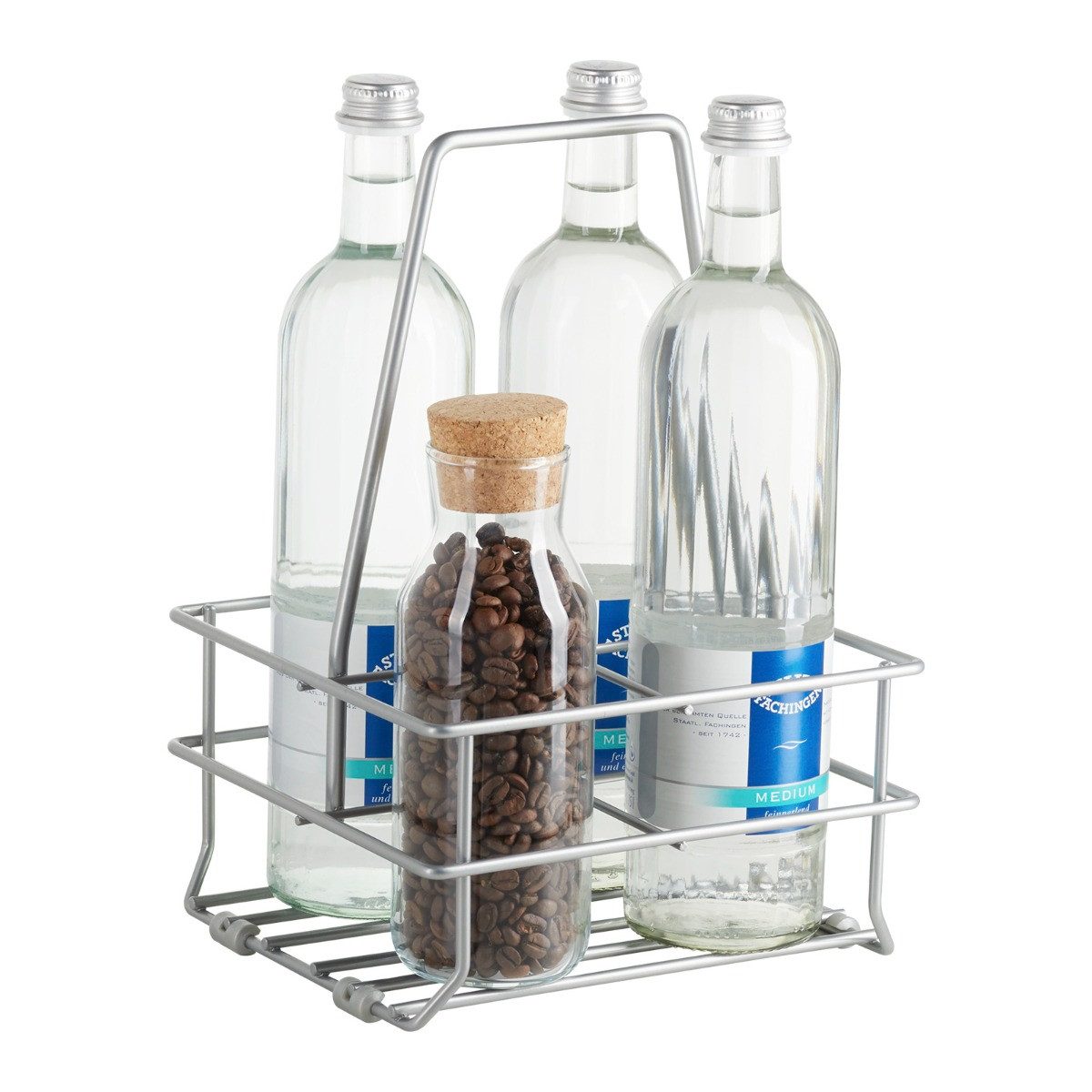 SO-TECH® Flaschenkorb Flaschentragekorb mit Bodengleitern für 4, 6 oder 8 Flaschen
