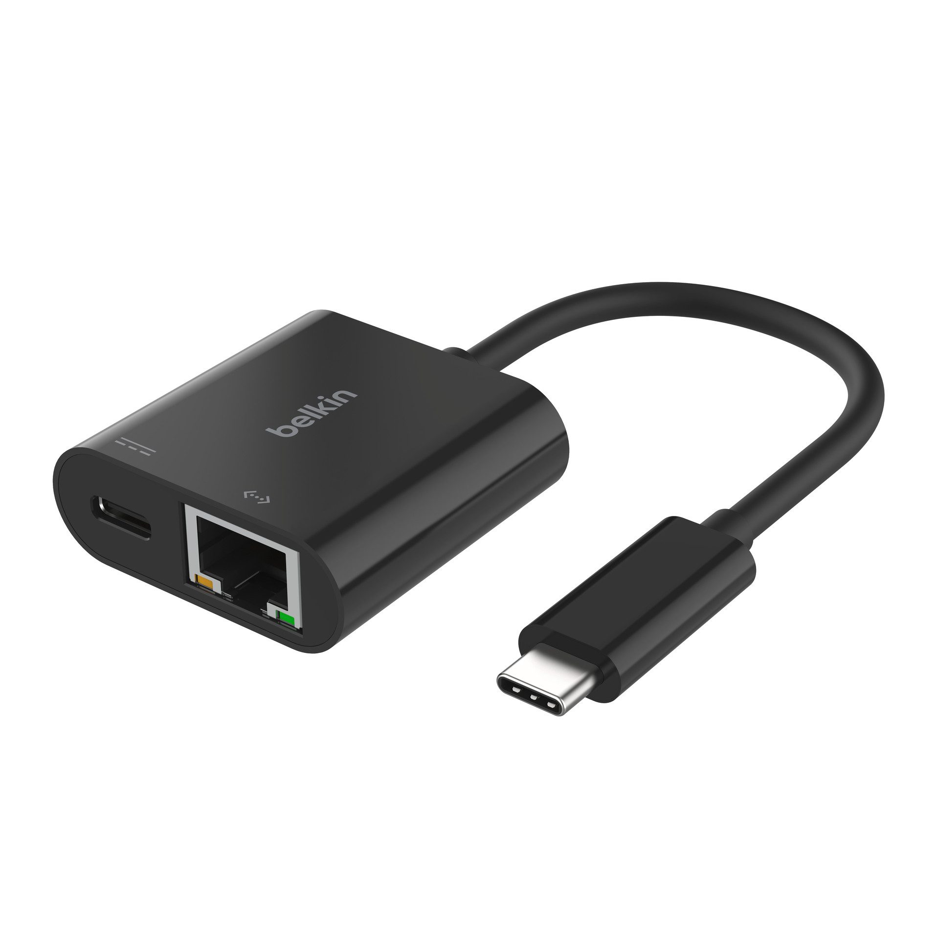 Belkin Connect USB-C zu Ethernet Adapter + 100 W Power Delivery Netzwerk-Adapter zu USB-C, 10/100/1000 Mbit/s, PD 3.0