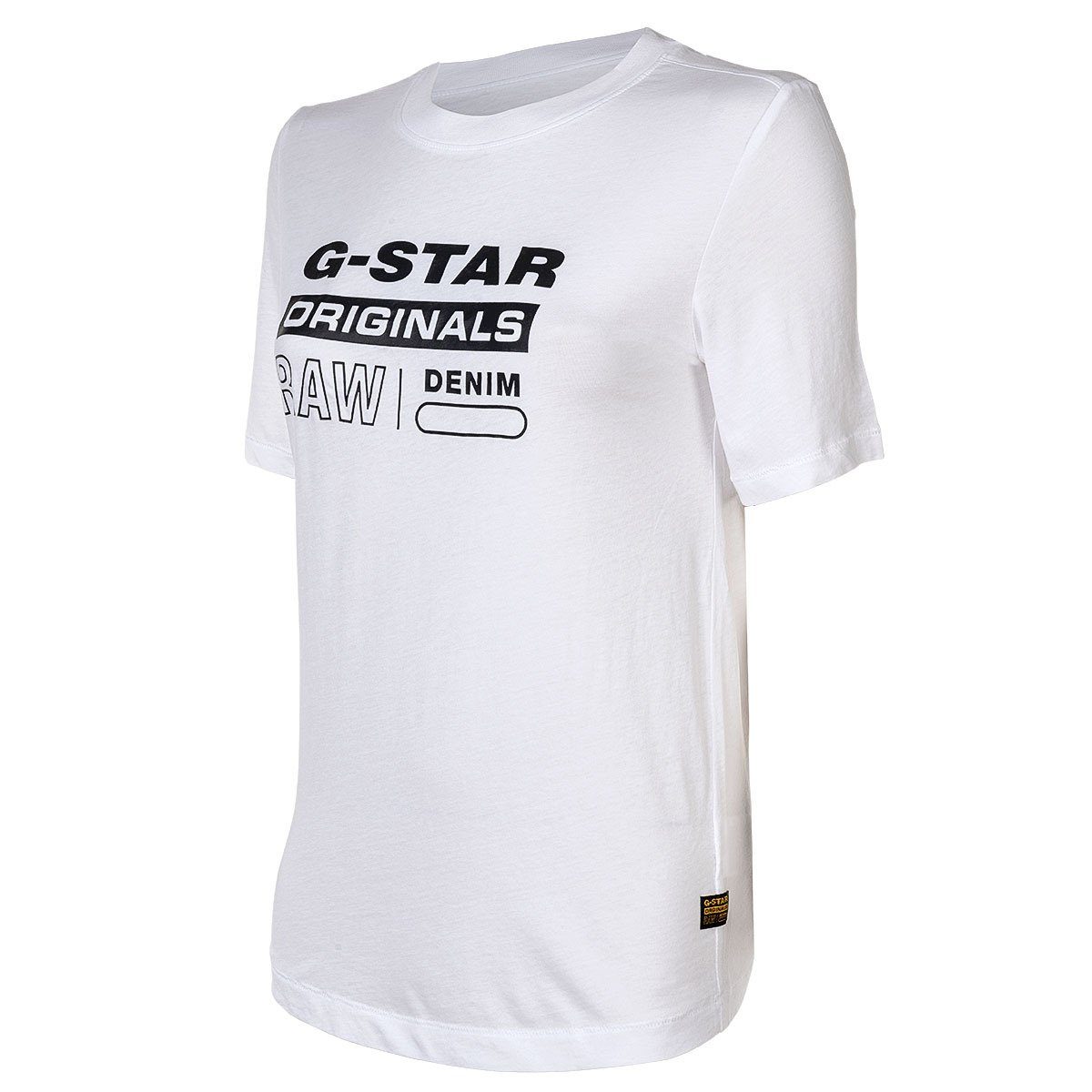 G-Star RAW T-Shirt Damen T-Shirt - Originals Label Regular Weiß Fit