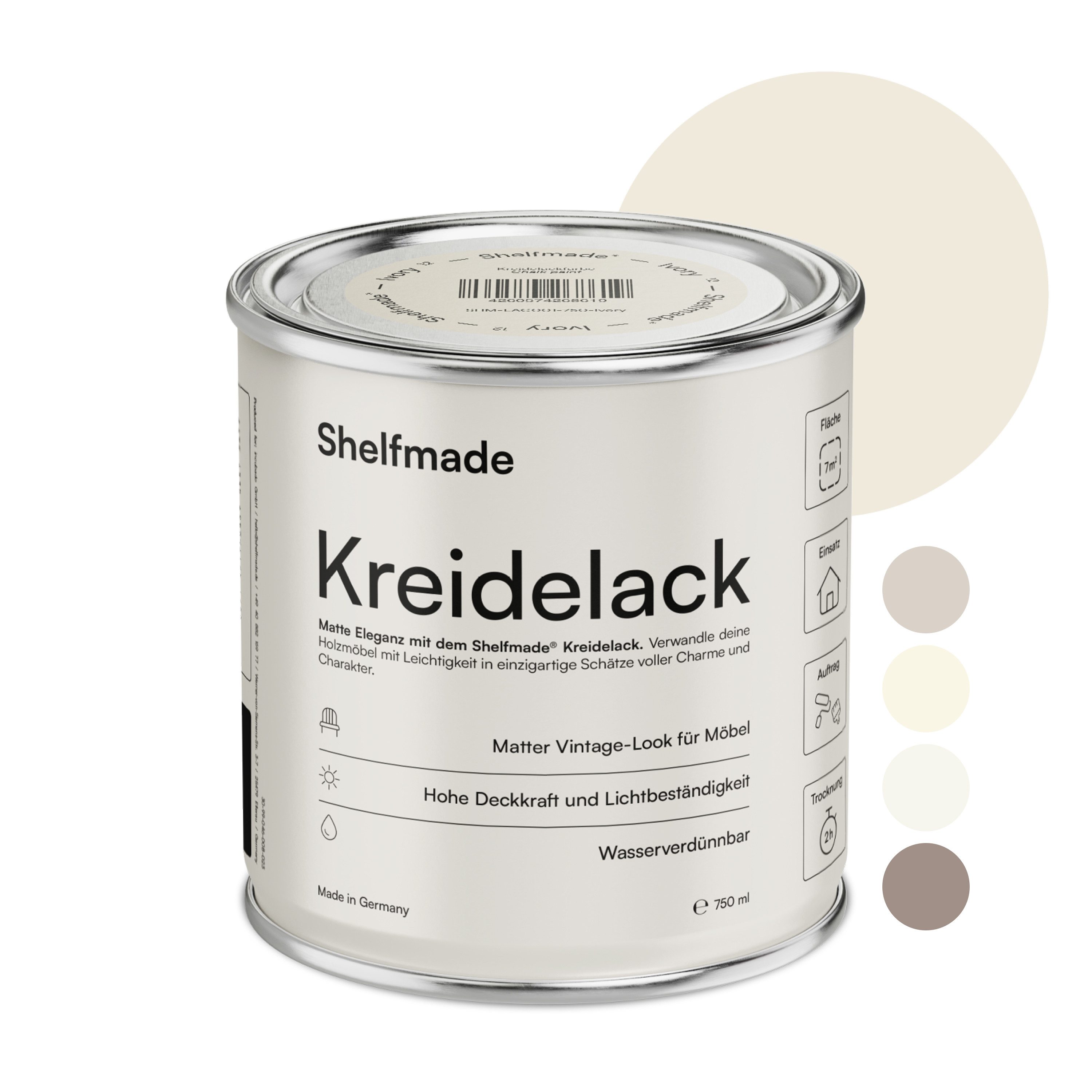 shelfmade Kreidefarbe Kreidefarbe Möbel Shabby Chic Holzlack DIY - Chalk Paint matter Look