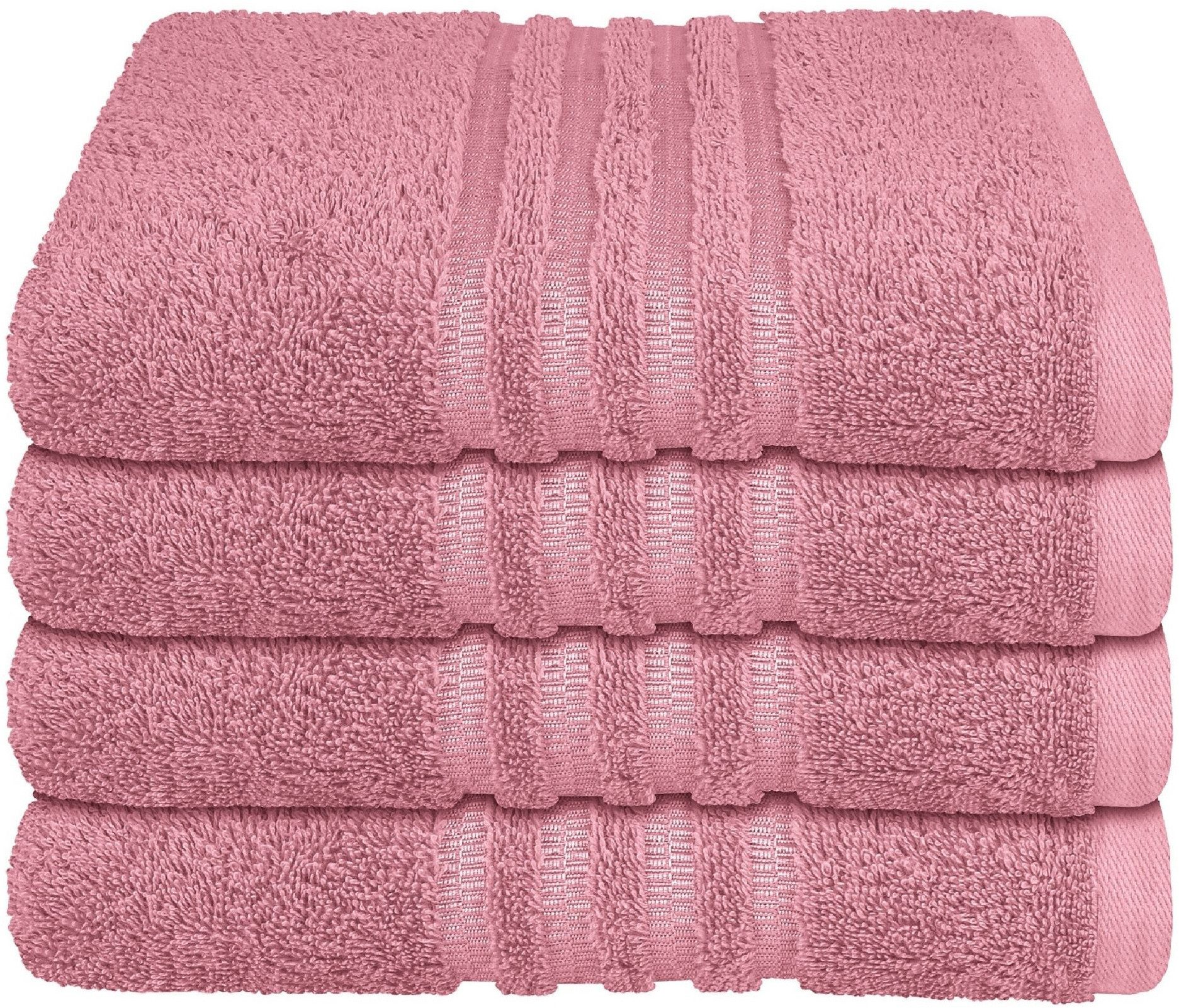 Schiesser Handtücher Milano aus 100% Baumwolle mit eleganter Bordüre in Hoch-Tief-Optik, Frottier (Set, 4-St), OEKO-TEX® MADE IN GREEN