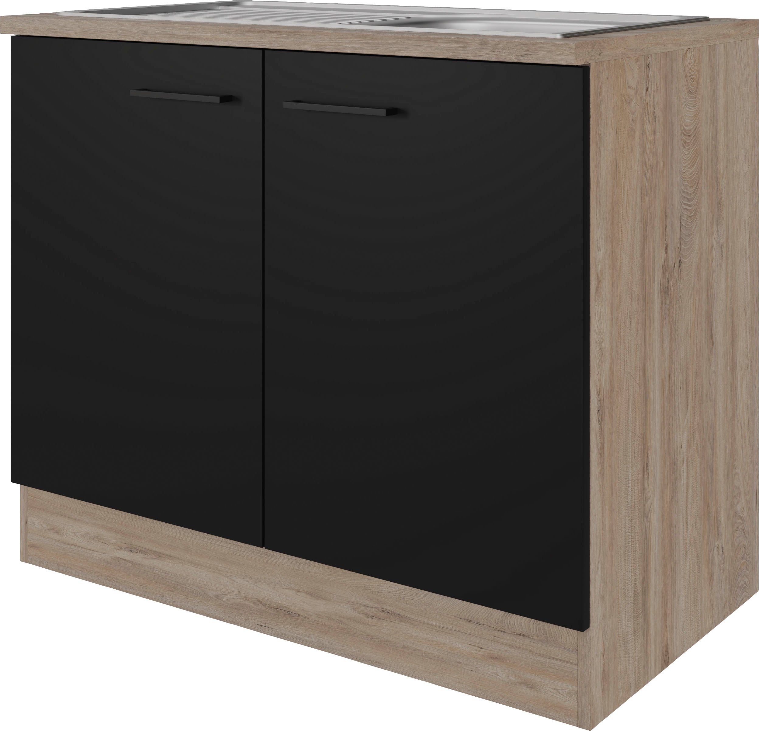 Flex-Well Spülenschrank Capri (2-St) (B x H x T) 100 x 85 x 60 cm, inkl.  Edelstahl-Einbauspüle