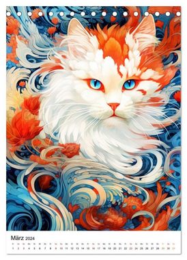 CALVENDO Wandkalender Katzen Zen (Tischkalender 2024 DIN A5 hoch), CALVENDO Monatskalender