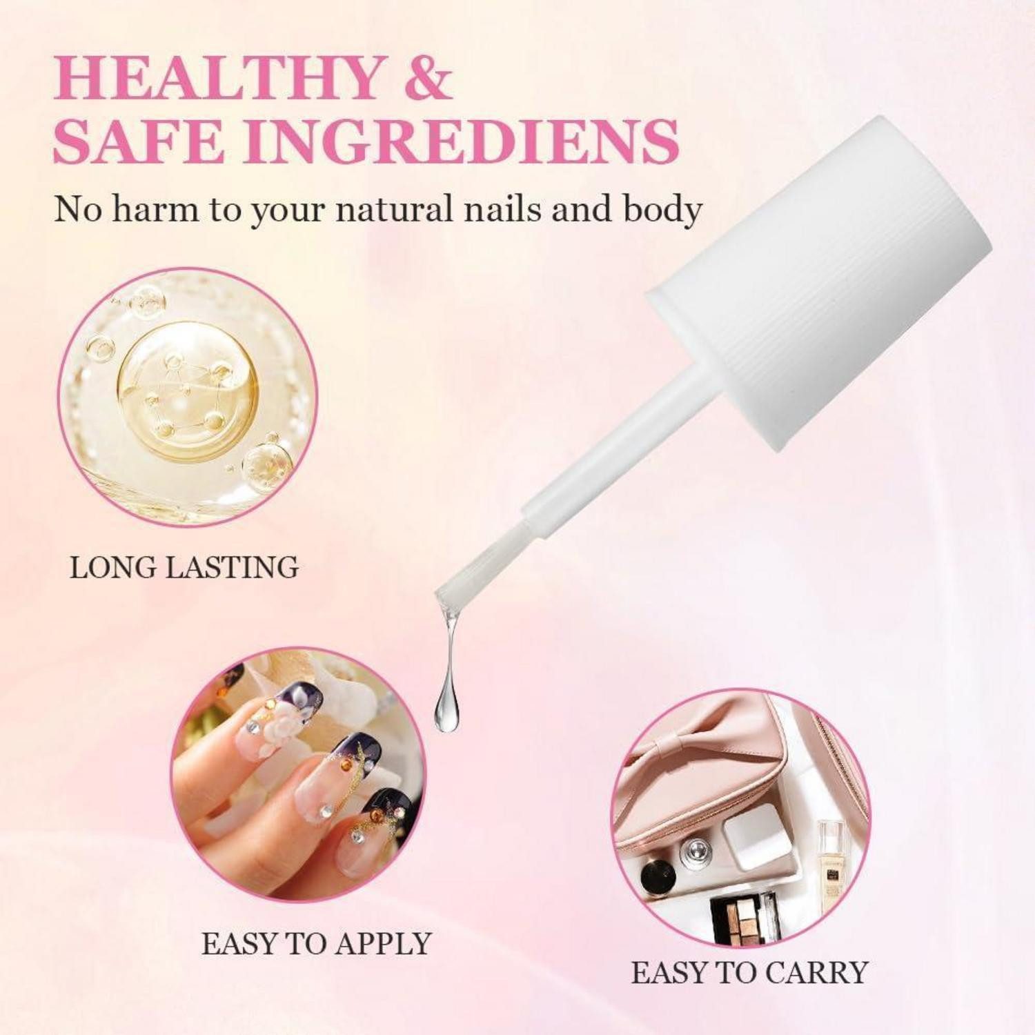 LuxusKollektion Nageldesign Zubehör Nagelkleber Extra Stark Schnelltrocknend Pinsel 8ml Nagelkleber – Bild 5 von 5