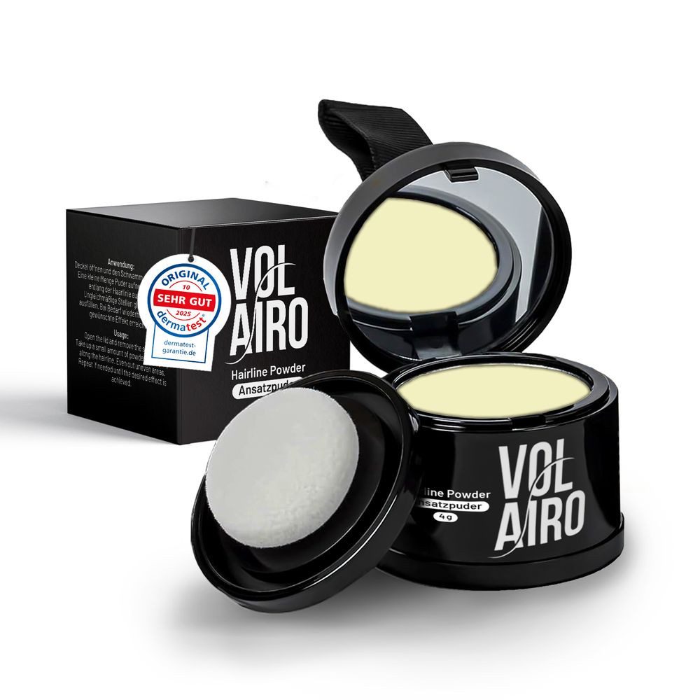 Volairo Volumenpuder Ansatzpuder – Deckt zuverlässig und wirkt natürlich, für Männer & Frauen, für Ansatz & Haarlinie & für dünner werdendes Haar, große Farbauswahl
