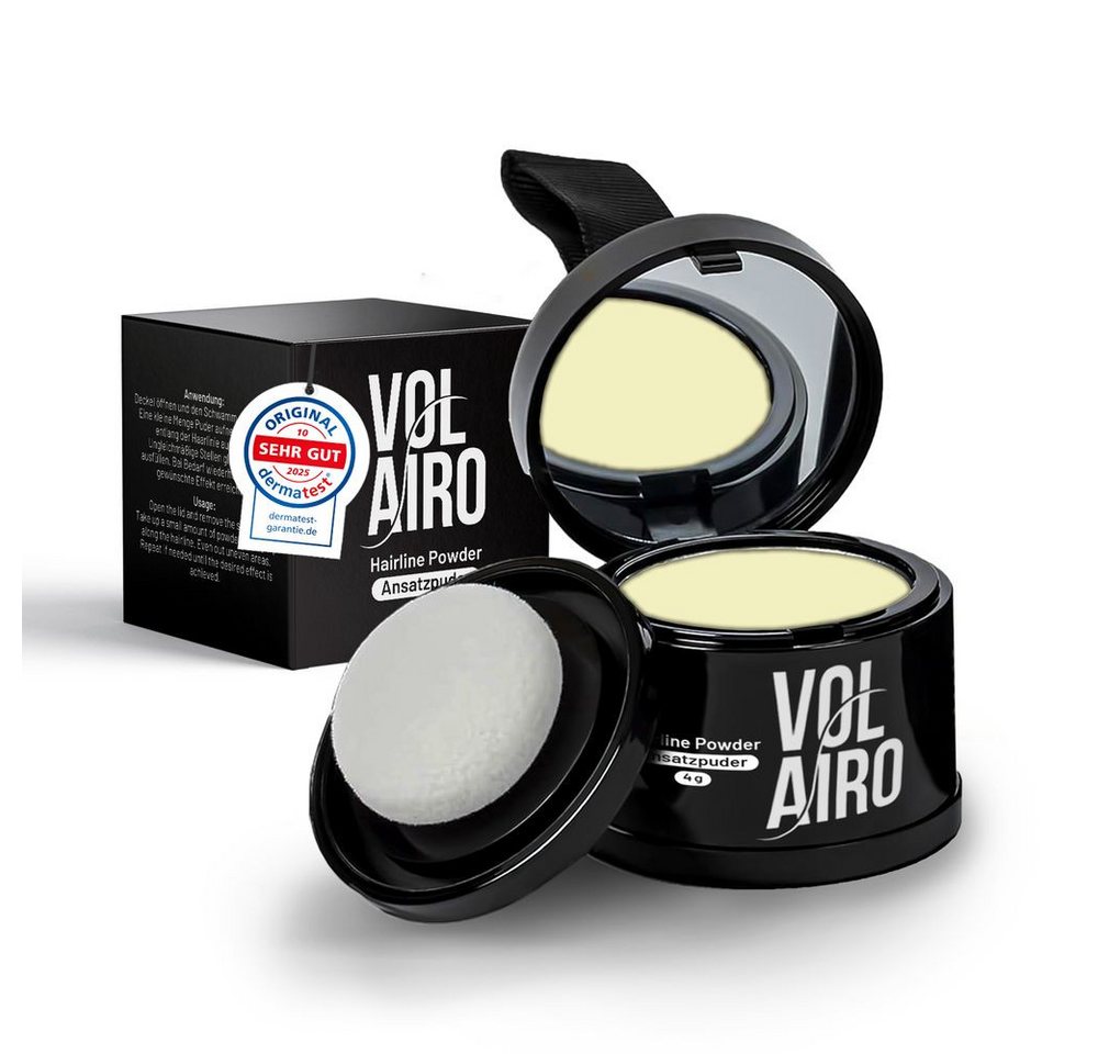 Volairo Volumenpuder Ansatzpuder – Deckt zuverlässig und wirkt natürlich, für Männer & Frauen, für Ansatz & Haarlinie & für dünner werdendes Haar, große Farbauswahl