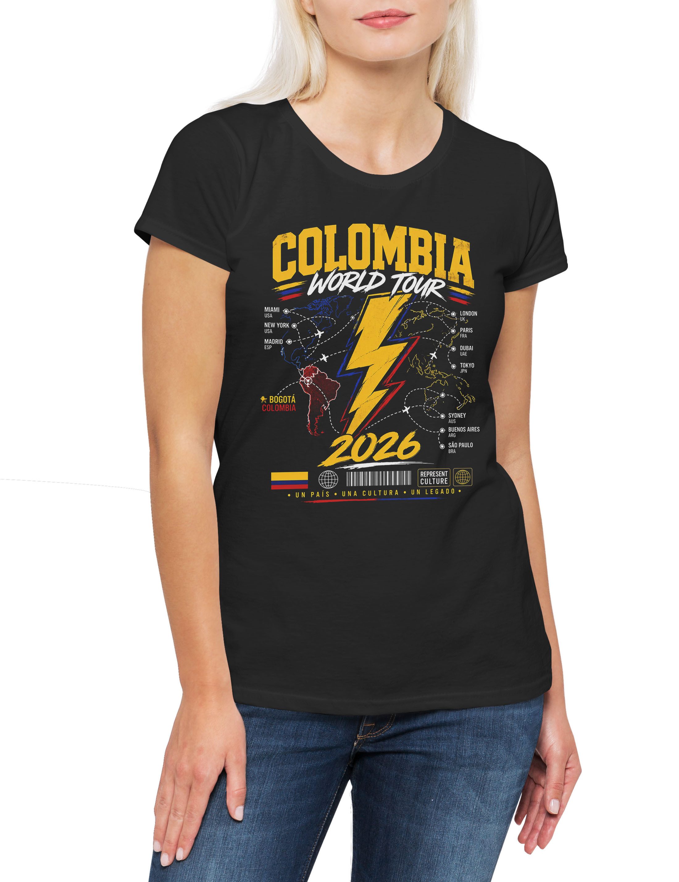 Urban Backwoods Print-Shirt Team Colombia 1 Damen T-Shirt Kolumbien Fußball WM Soccer Football (1-tlg) Turnier 2026 Weltmeisterschaft Fan