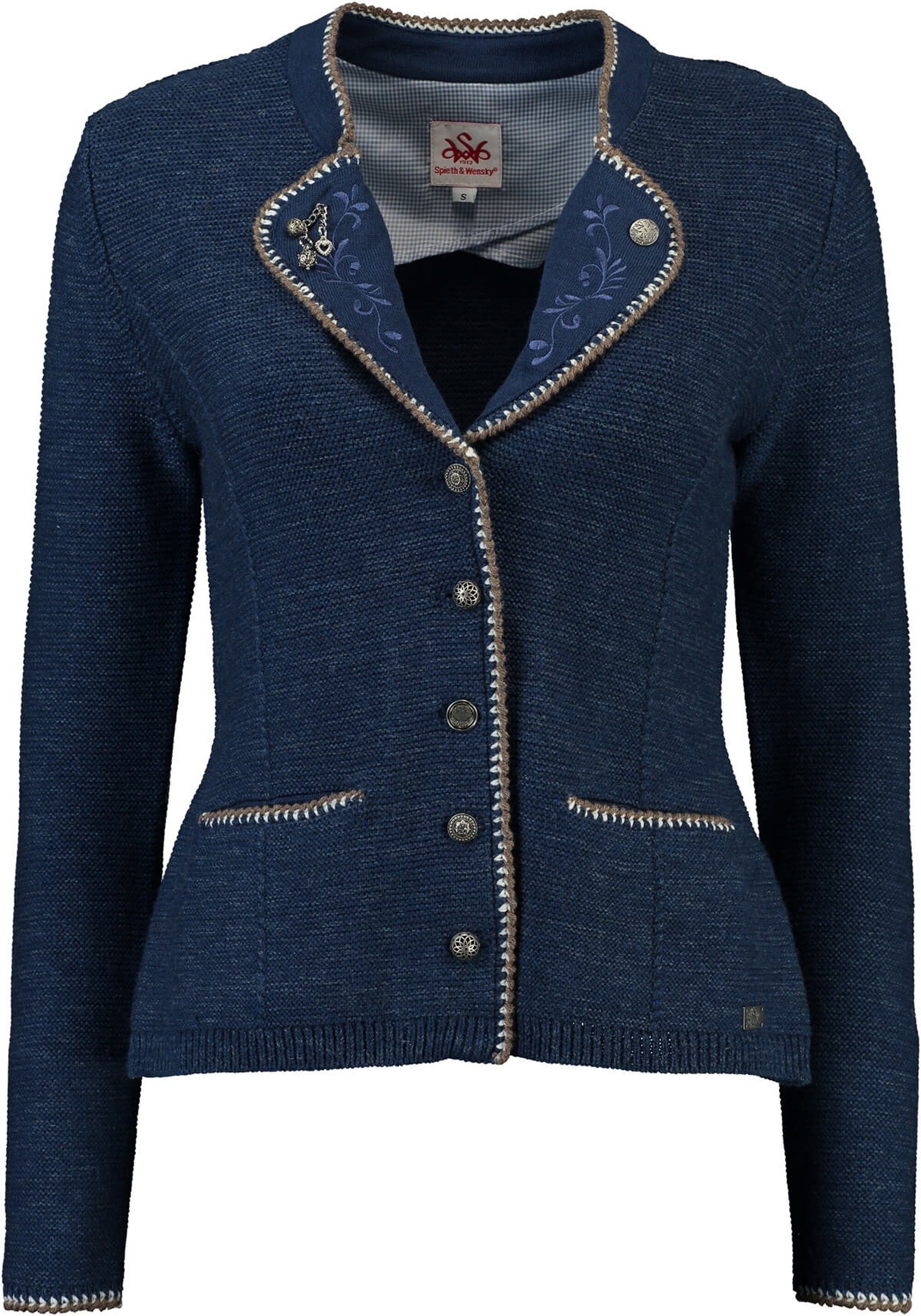 Spieth & Wensky Strickjacke SPIETH & WENSKY Strickjacke Plan blau