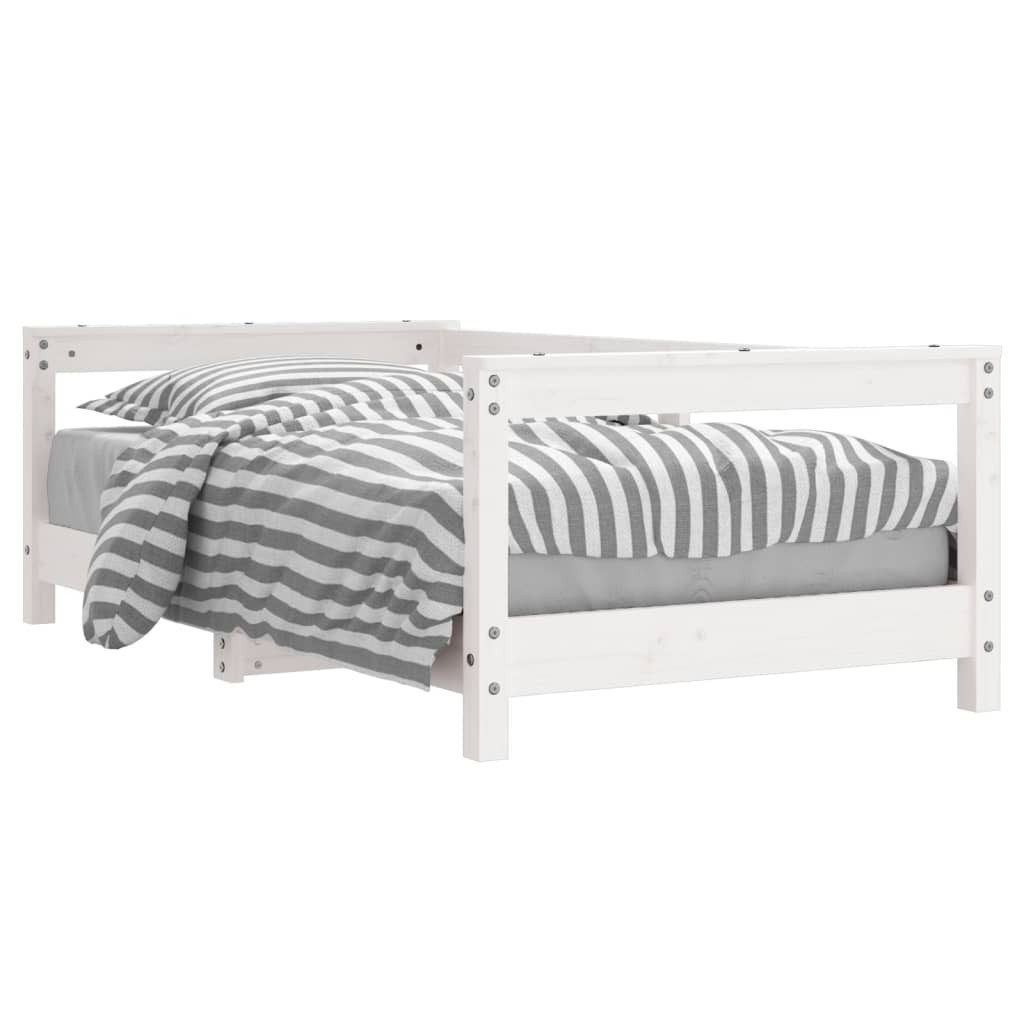 vidaXL Kinderbett, Jugendbett Weiß 70x140 cm Massivholz Kiefer