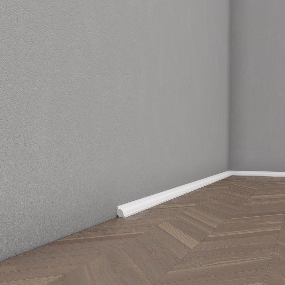 PROVISTON Sockelleiste Polystyrol, 21 x 21 x 2000 mm, Weiß, Kunststoff Fußleiste