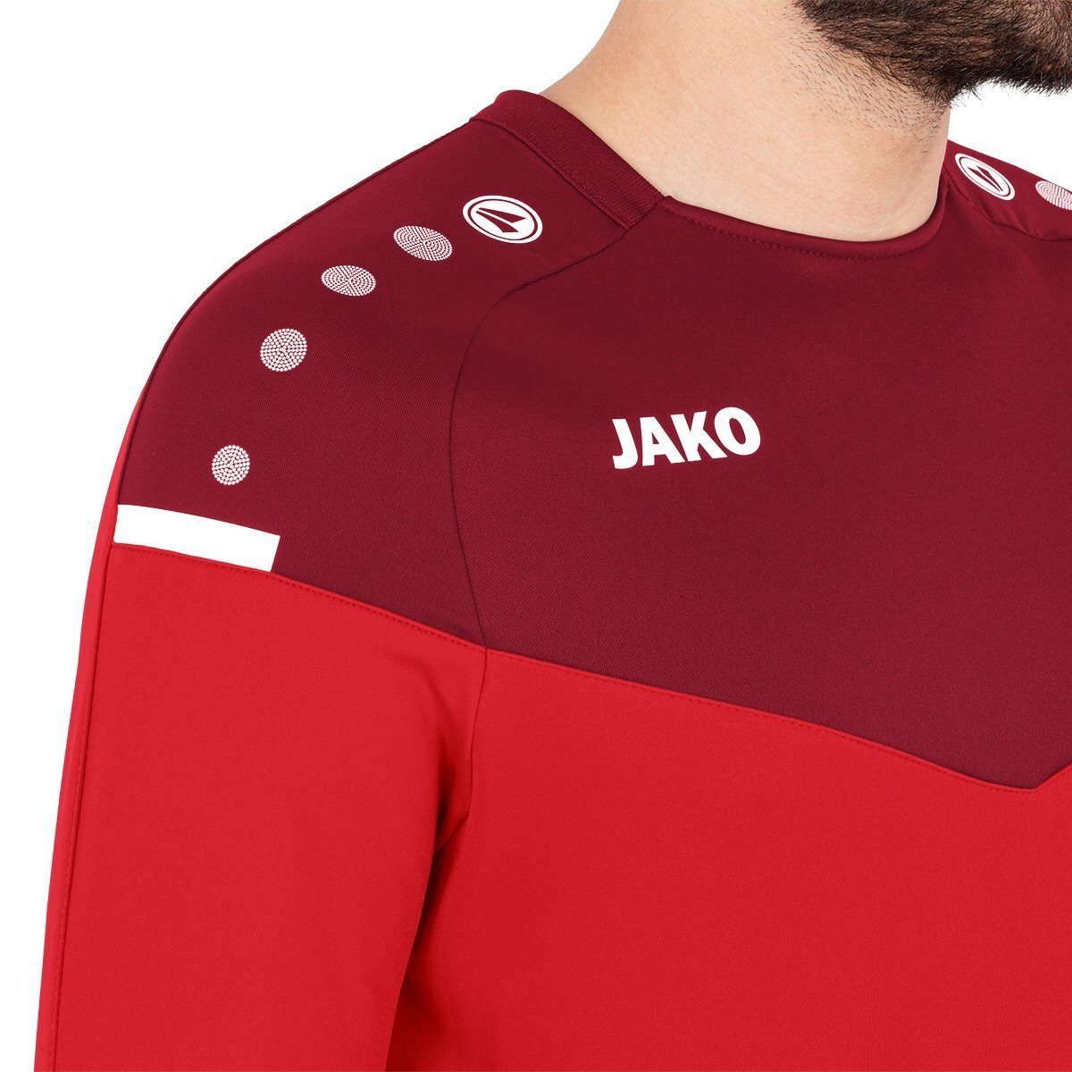 Jako Langarmshirt Sweat Champ 2.0 (100% Polyester) rot Herren