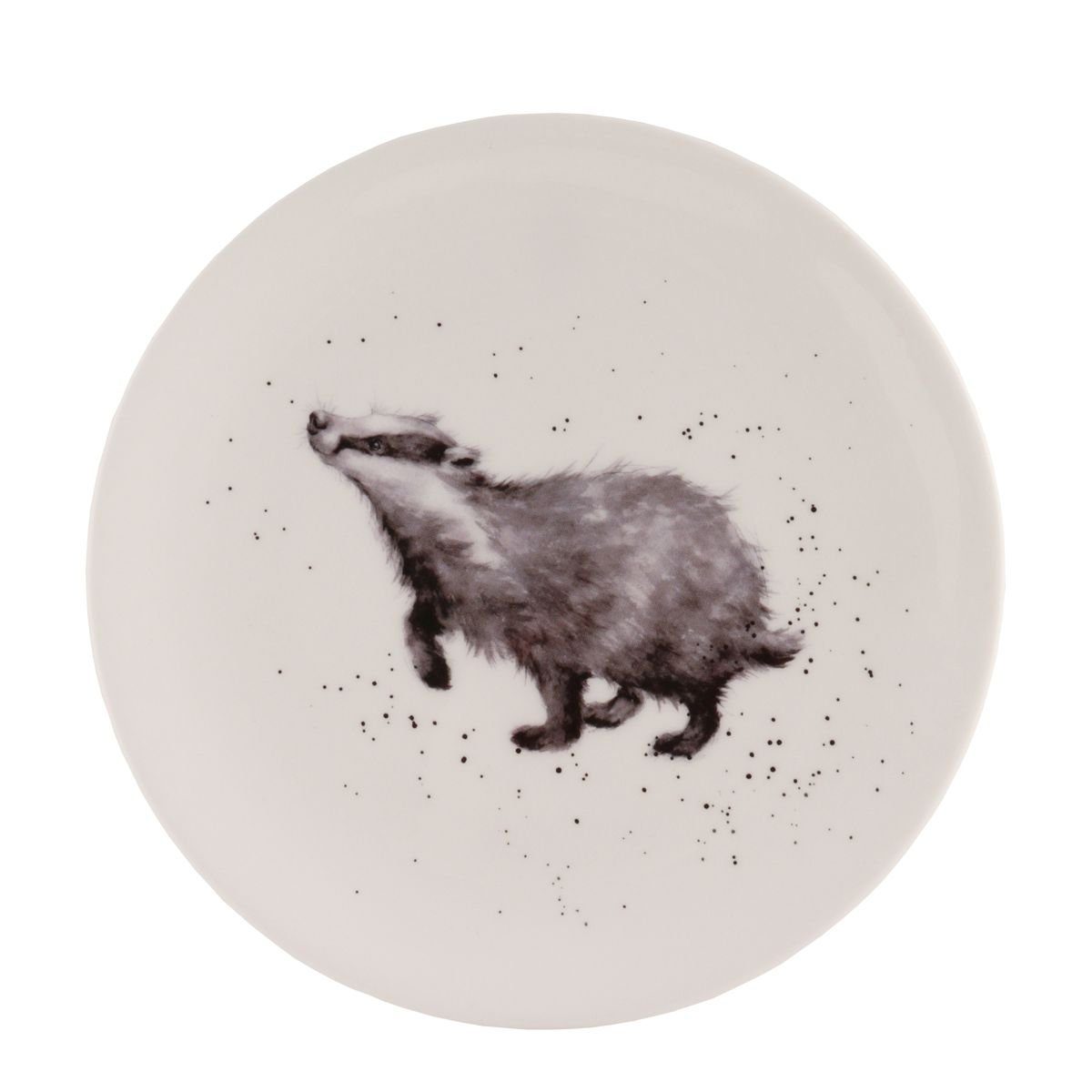 Wrendale Teller Wrendale Designs Porzellan-Kuchenteller Dachs, ca. 20,5 cm D