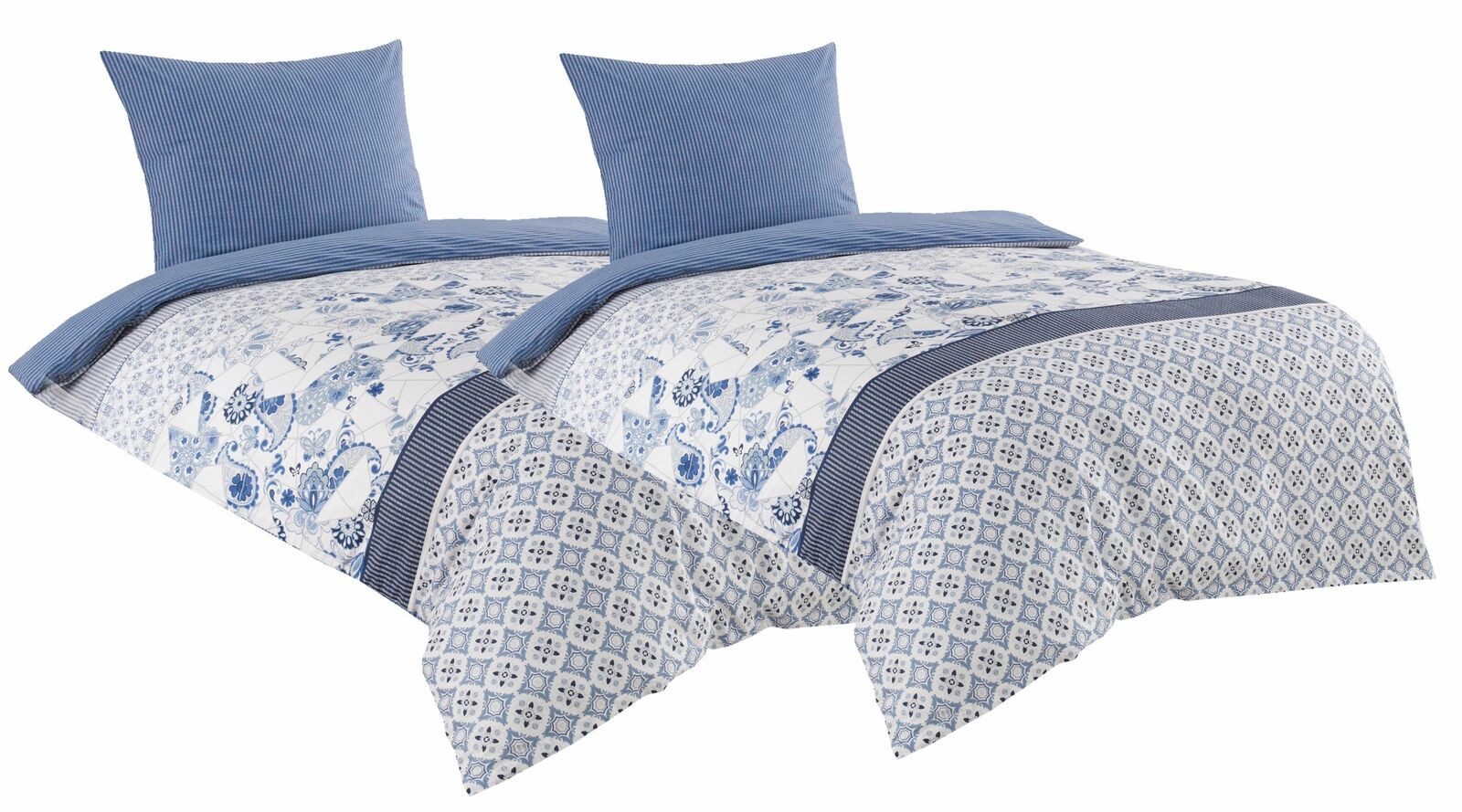 Visaggio Bettwäsche 100% Baumwolle Bettbezug Set in 6 Größen, Renforcé, 4 t günstig online kaufen