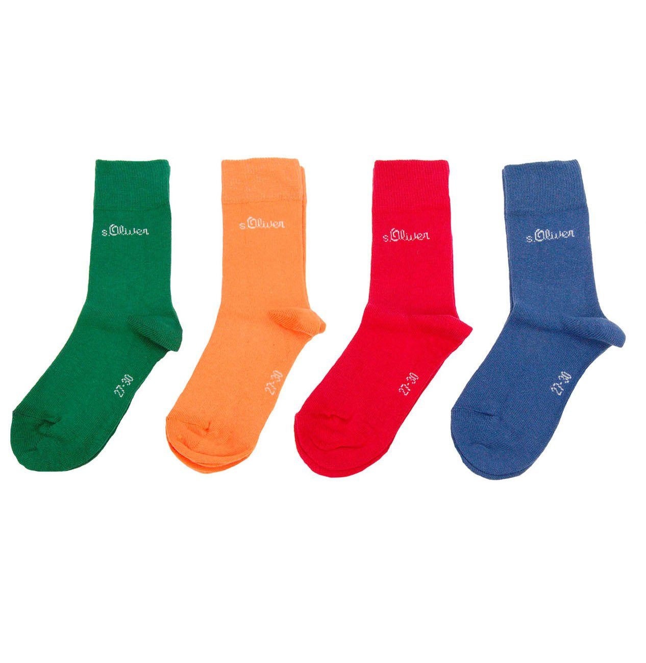 s.Oliver Langsocken S20205 (Packung, 4-Paar, 4 Paar) Kinder Socken, Jungen & Mädchen mit Baumwolle, Kindersocken 50 multicolour