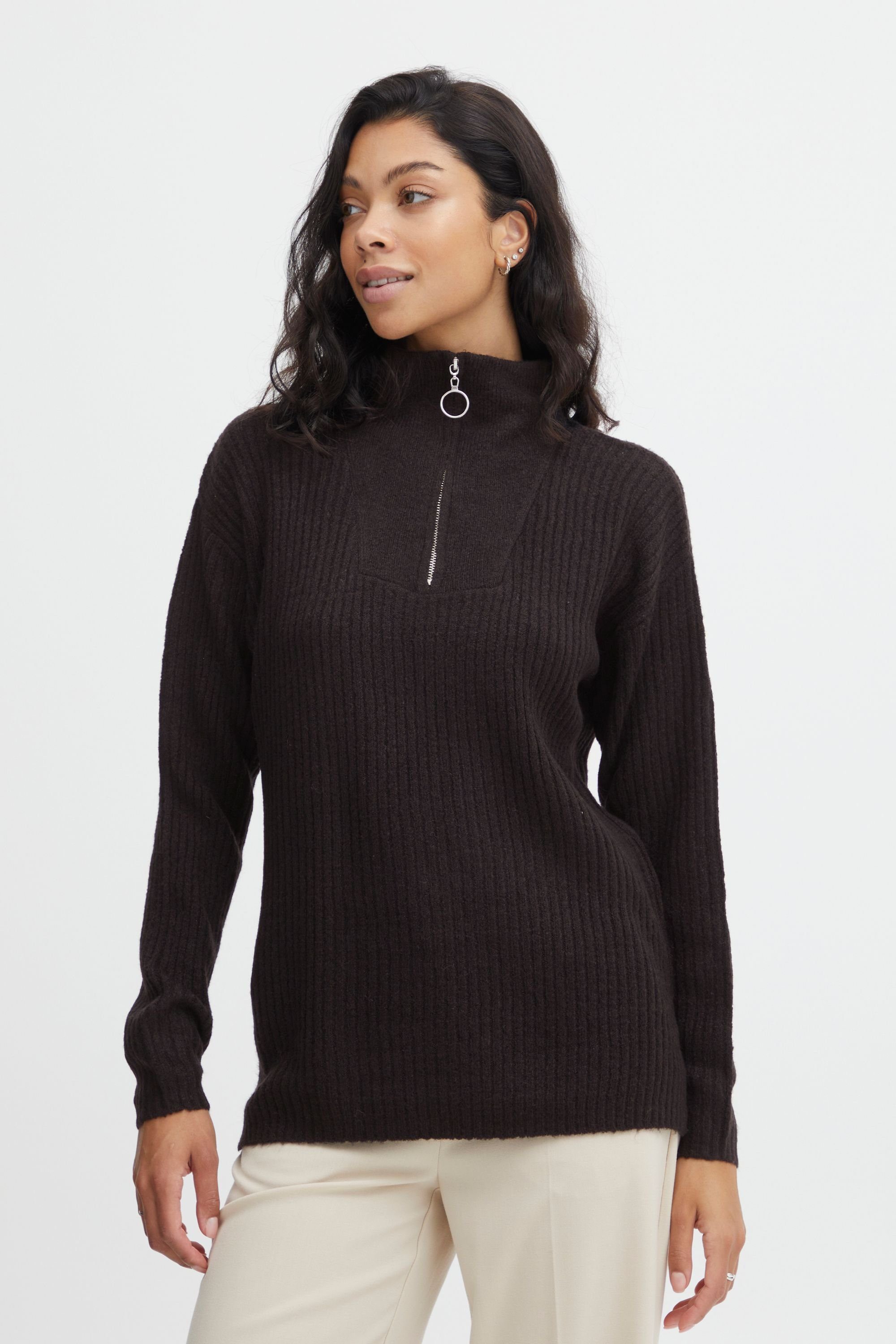 b.young Stehkragenpullover BYNORA LONG JUMPER - Black Melange (200452)