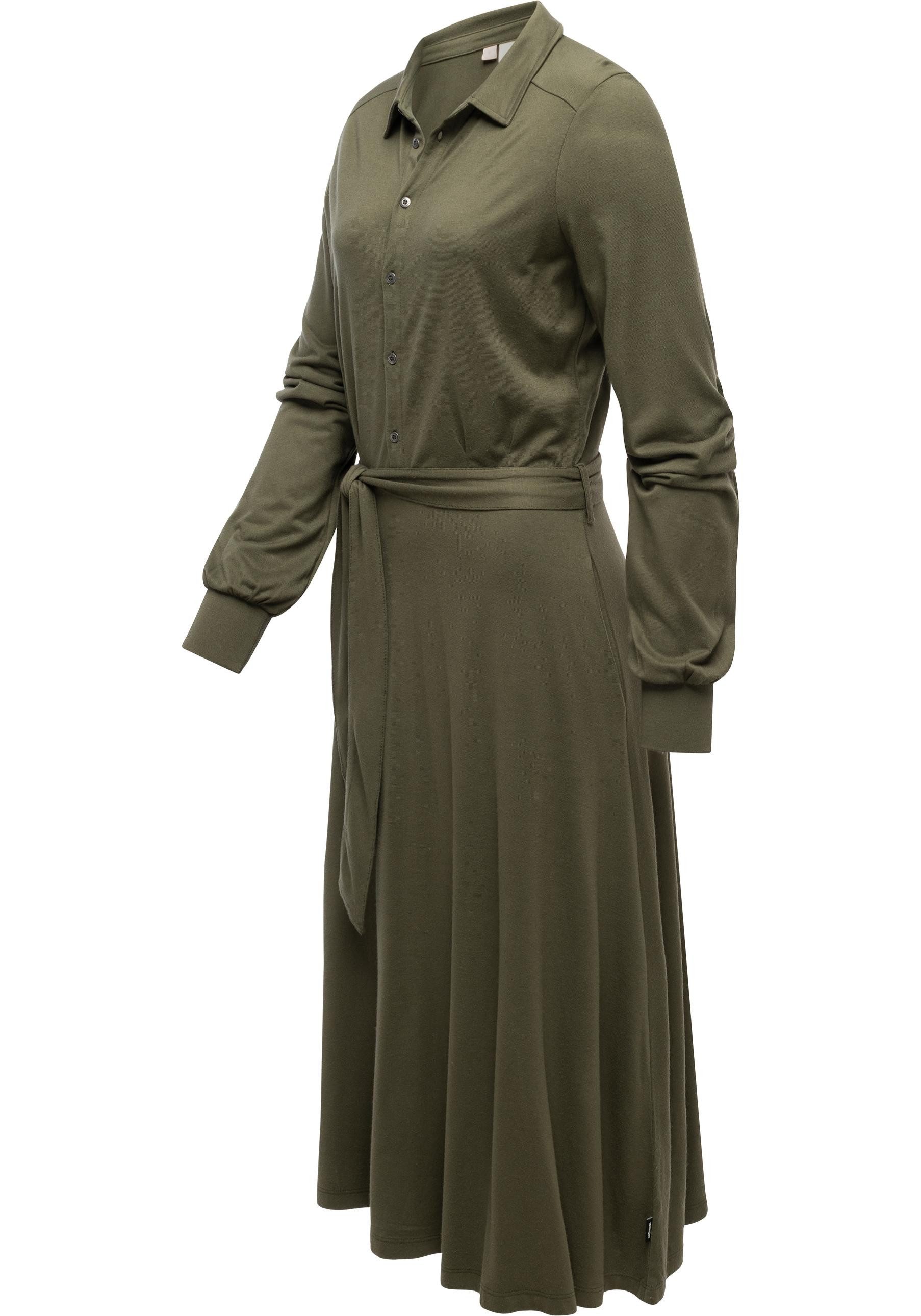 Ragwear Blusenkleid Plantee Modisches Damenkleid mit Taillengürtel günstig online kaufen