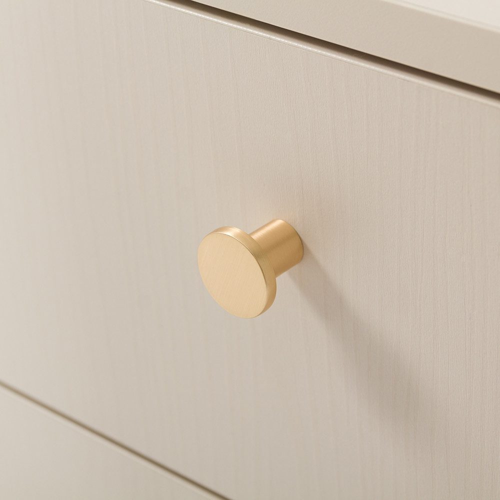 Lomadox Kommode GORICA-133, in sandbeige, 103cm Breite, Metallgriffe goldfarben, fühlbare Struktur