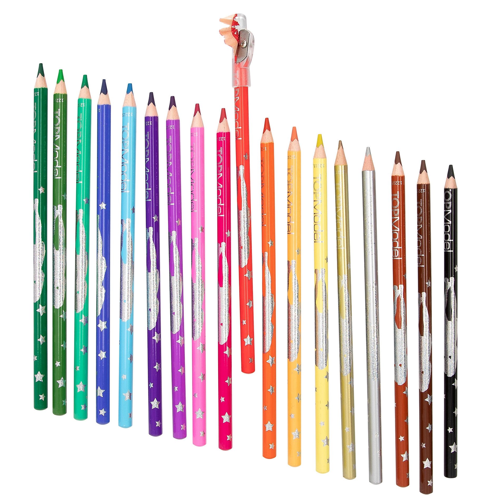 Depesche Schmuckset Buntstifte Set 18er mit Anspitzer, ideal zum Malen und für die Schule, Perfekt für kreative Projekte und Schulbedarf