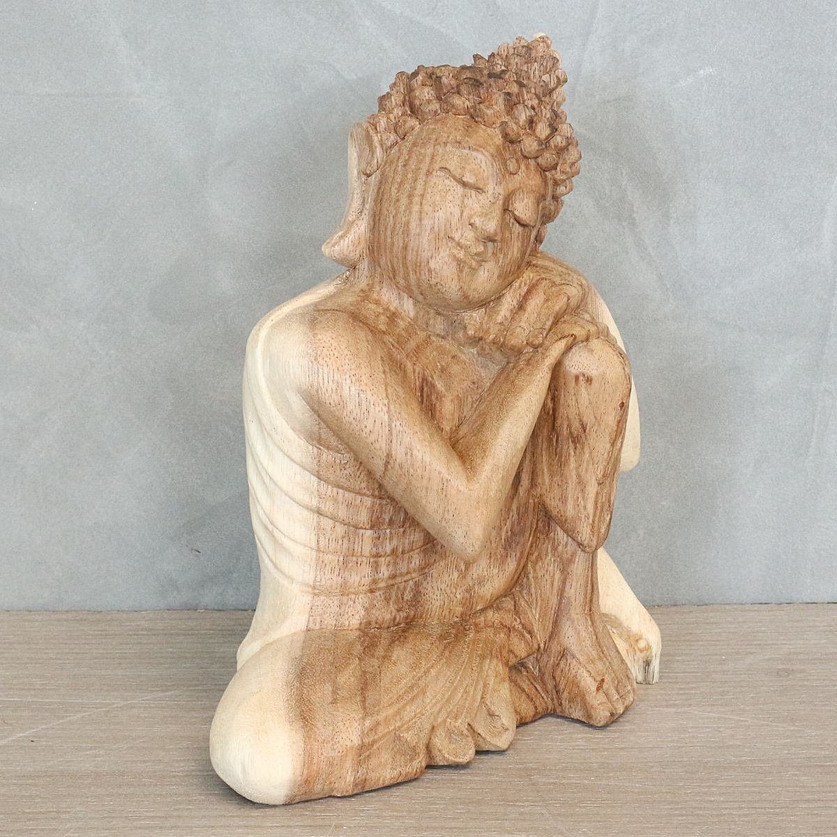 Handarbeit Holzfigur traditionelle Ursprungsland Herstellung Galerie im Oriental cm in St), 20 klein Buddha Natur (1 Sitzender Dekofigur
