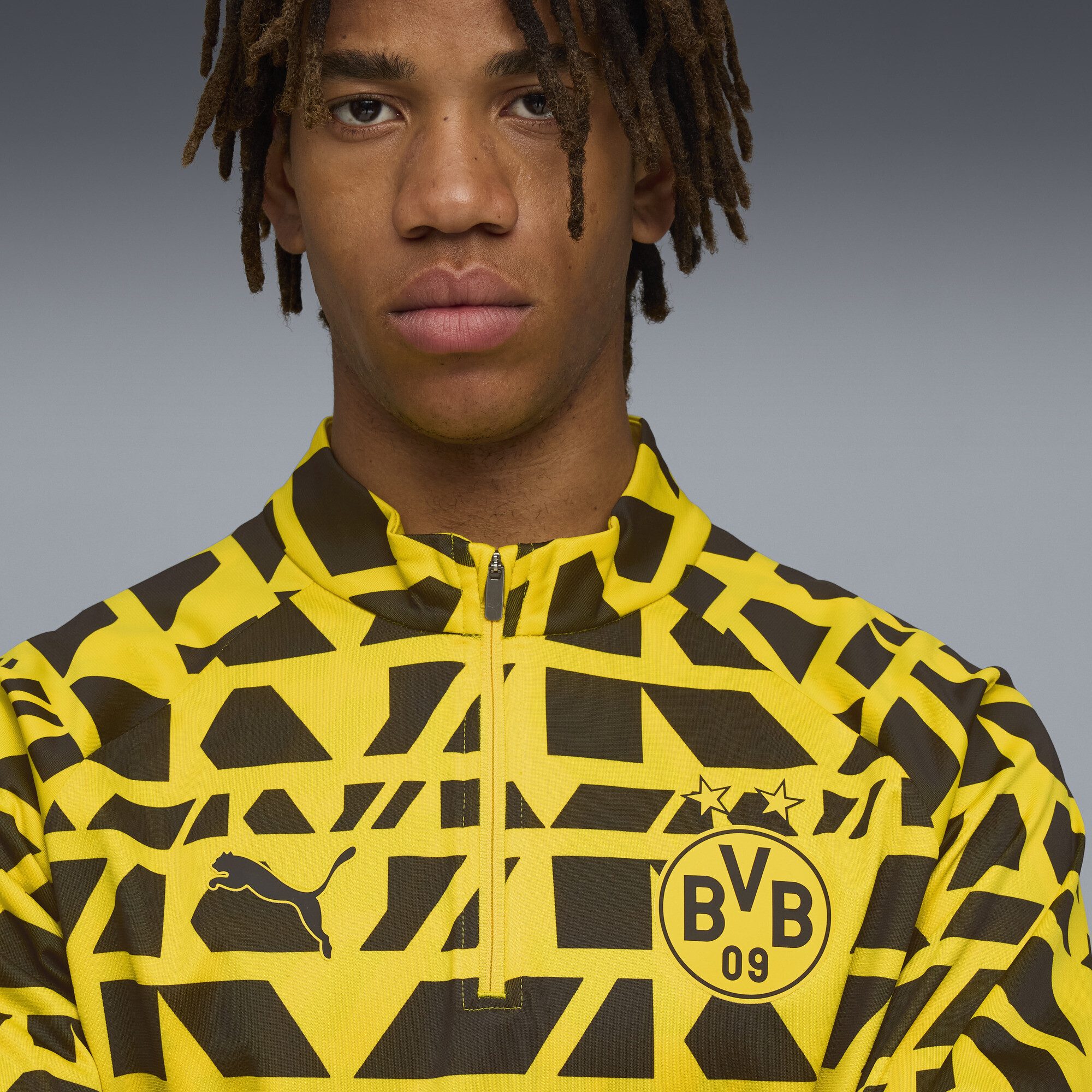 PUMA T-Shirt Borussia Dortmund Aufwärmoberteil mit viertellangem