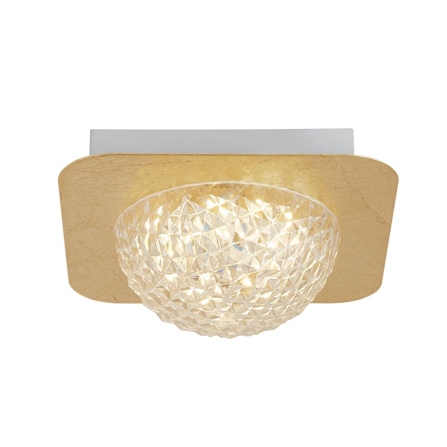 Licht-Erlebnisse Einbauleuchte CLARENET, LED fest integriert, Warmweiß, Metall LED 18 cm breit in Gold eckig warmweiß 3000 K 585 lm Modern
