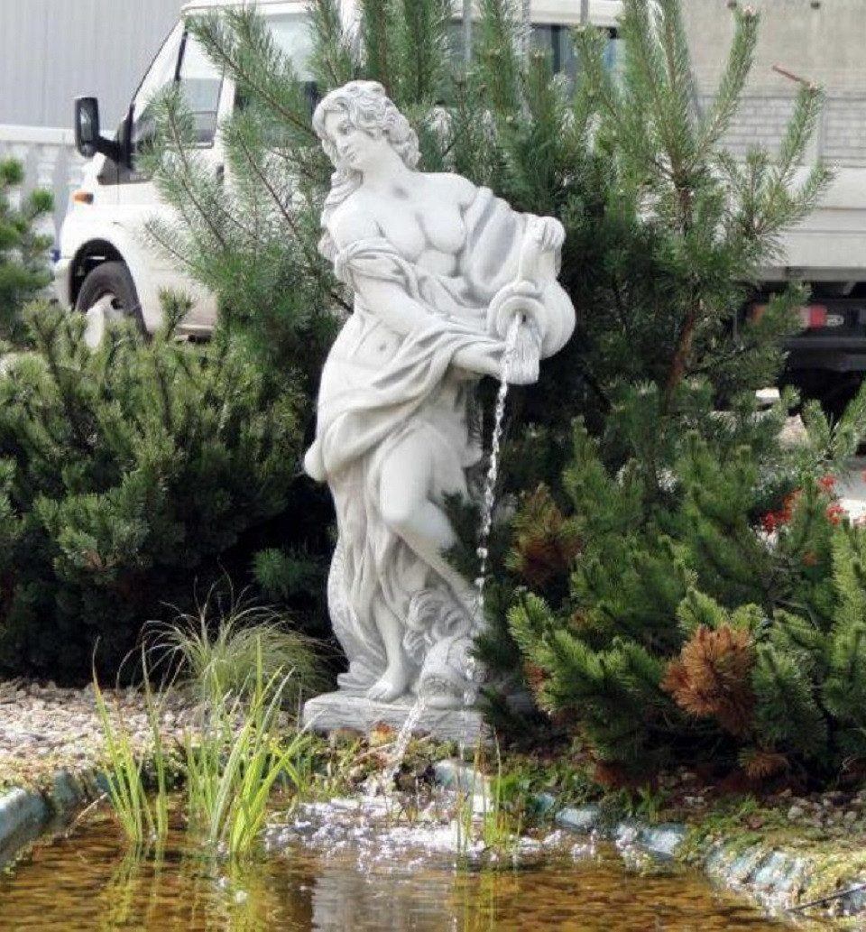 Gartenfigur Skulptur "Dame Fontaine" 140cm Gartenfigur Menschenfigur aus Steinguss