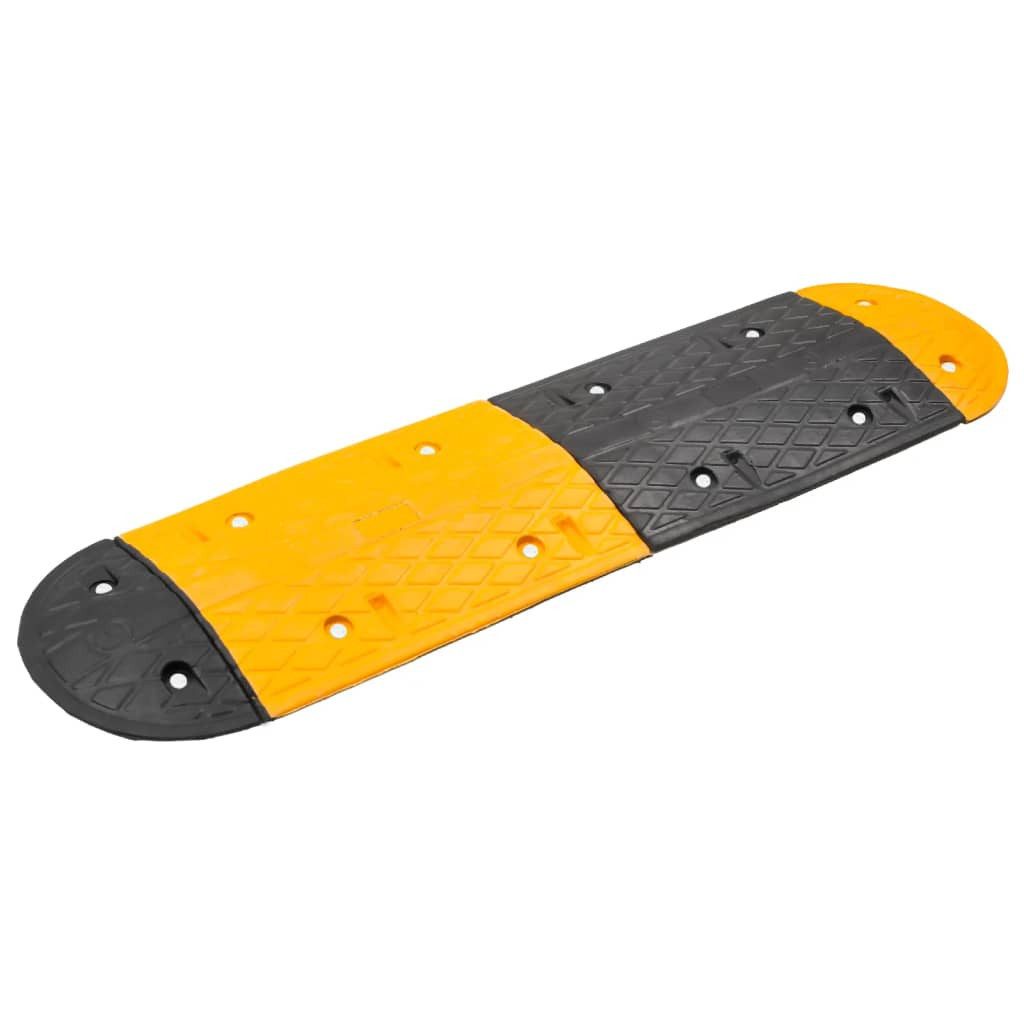 vidaXL Verkehrsschild Bodenschwelle Gelb & Schwarz 129x32,5 x4 cm Gummi, (1 St)