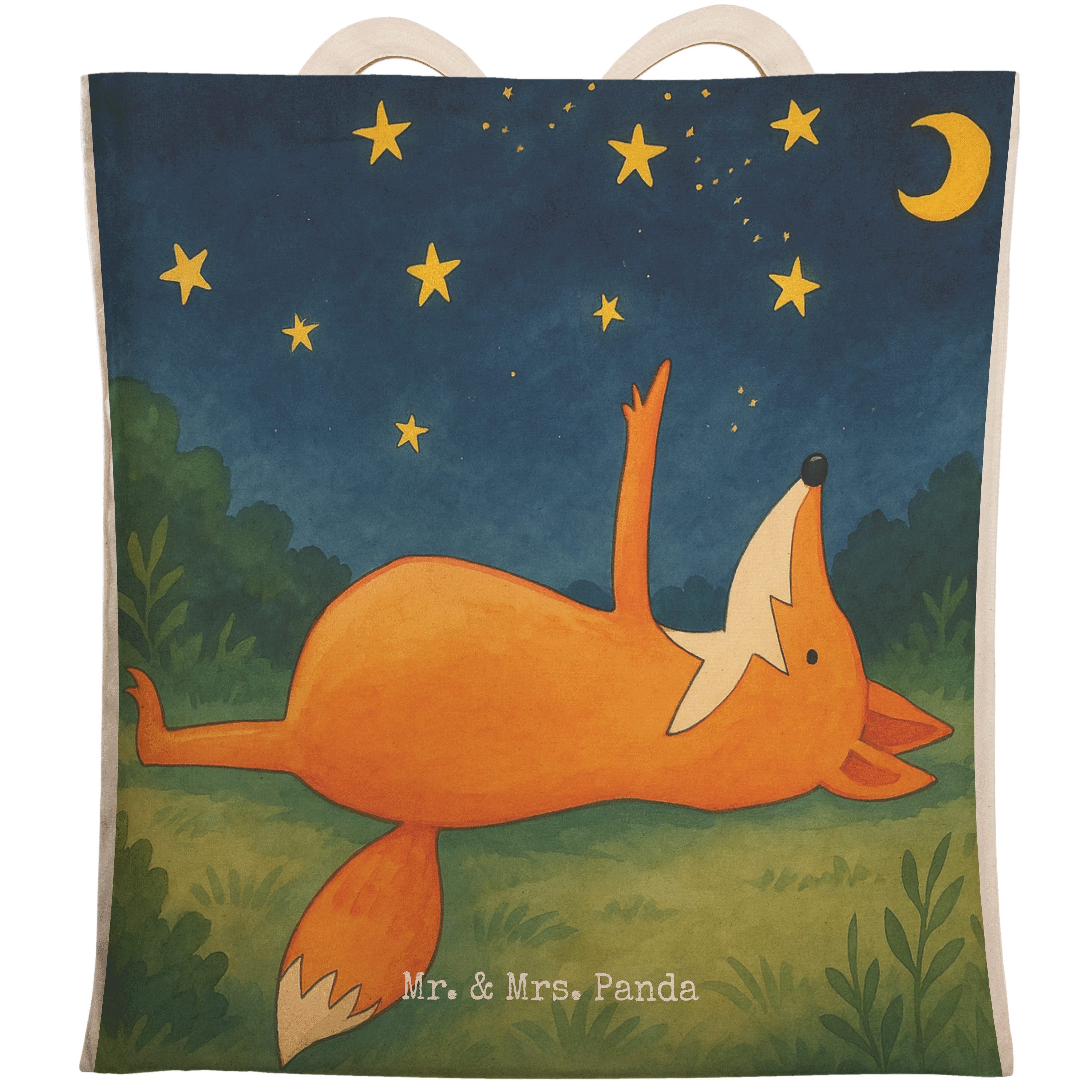Tragetasche Fuchs Sterne Design, Stoffbeutel, Weiß, Stoffbeutel, Mond, Tasche, Ro