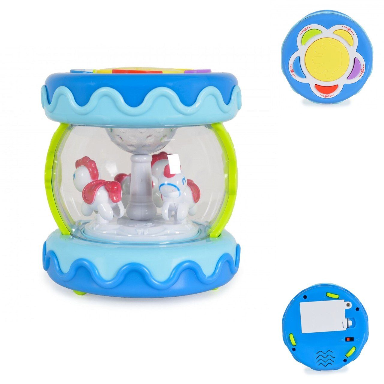 Moni Spielzeug-Musikinstrument Babytrommel Spieluhr, Musikfunktion, Licht,  Lautstärkeregler