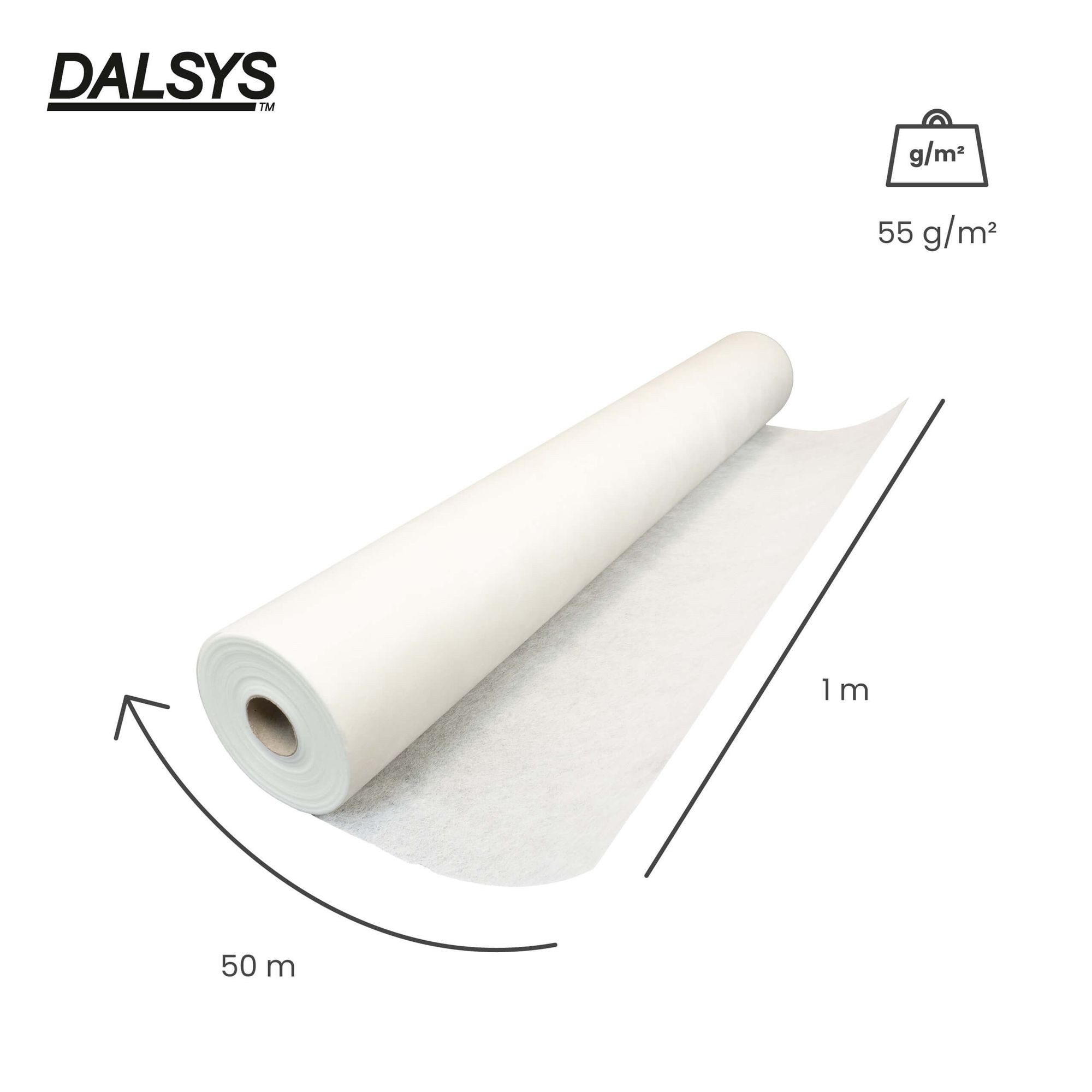 Dalsys Malervlies Anstrichvlies Malervlies, (50 m, 55 g/m², 1-St), Malervlies für Anstricharmierung