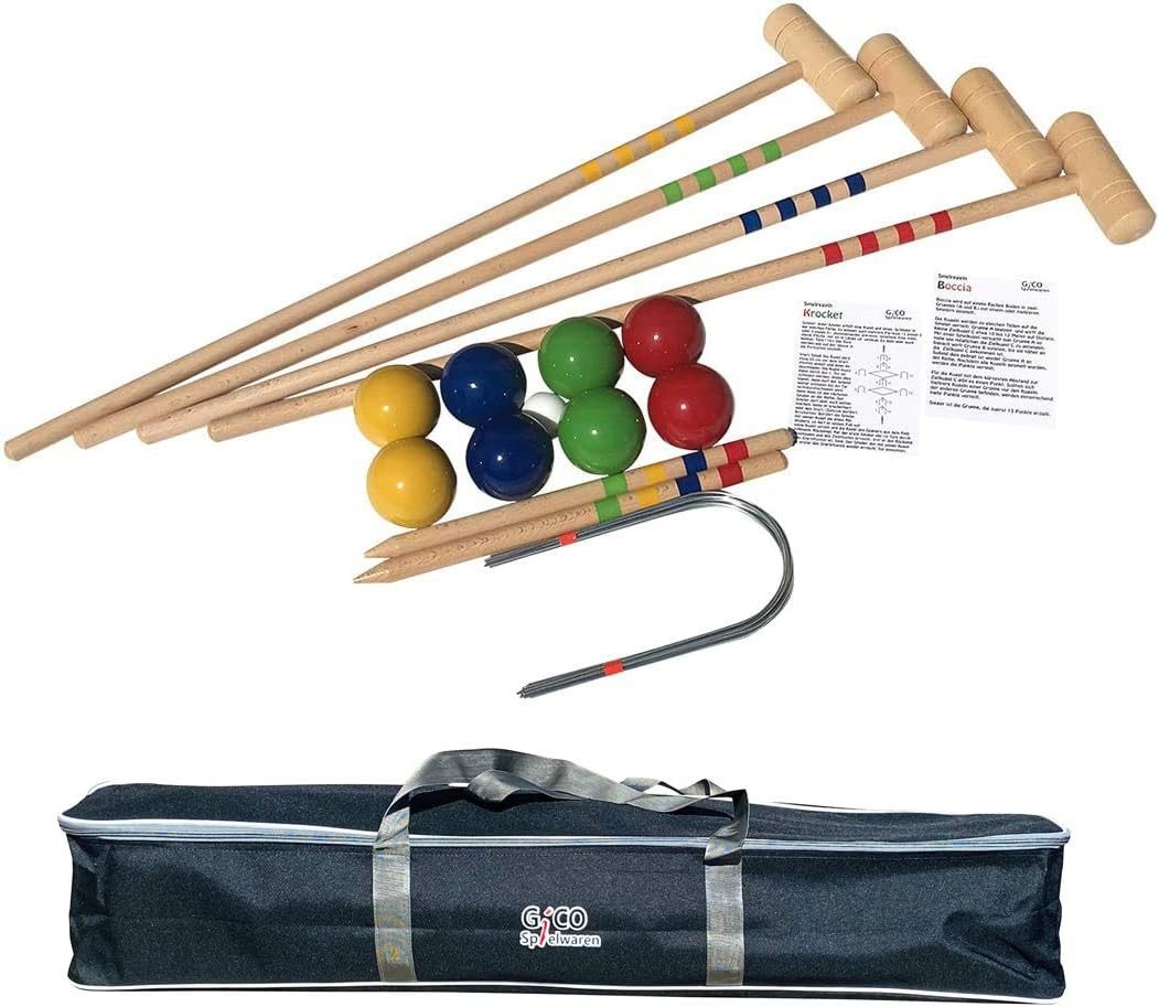 GICO Spielzeug-Gartenset GICO KROBOC - 2 Spiele in 1 - Krocket und Boccia Spiel im Set -3108, 2in1: Krocket und Boccia