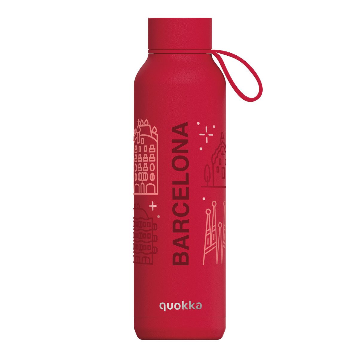 Quokka Trinkflasche Barcelona Edelstahl isoliert 630 ml Thermoflasche mit Trageschlaufe, Thermofunktion