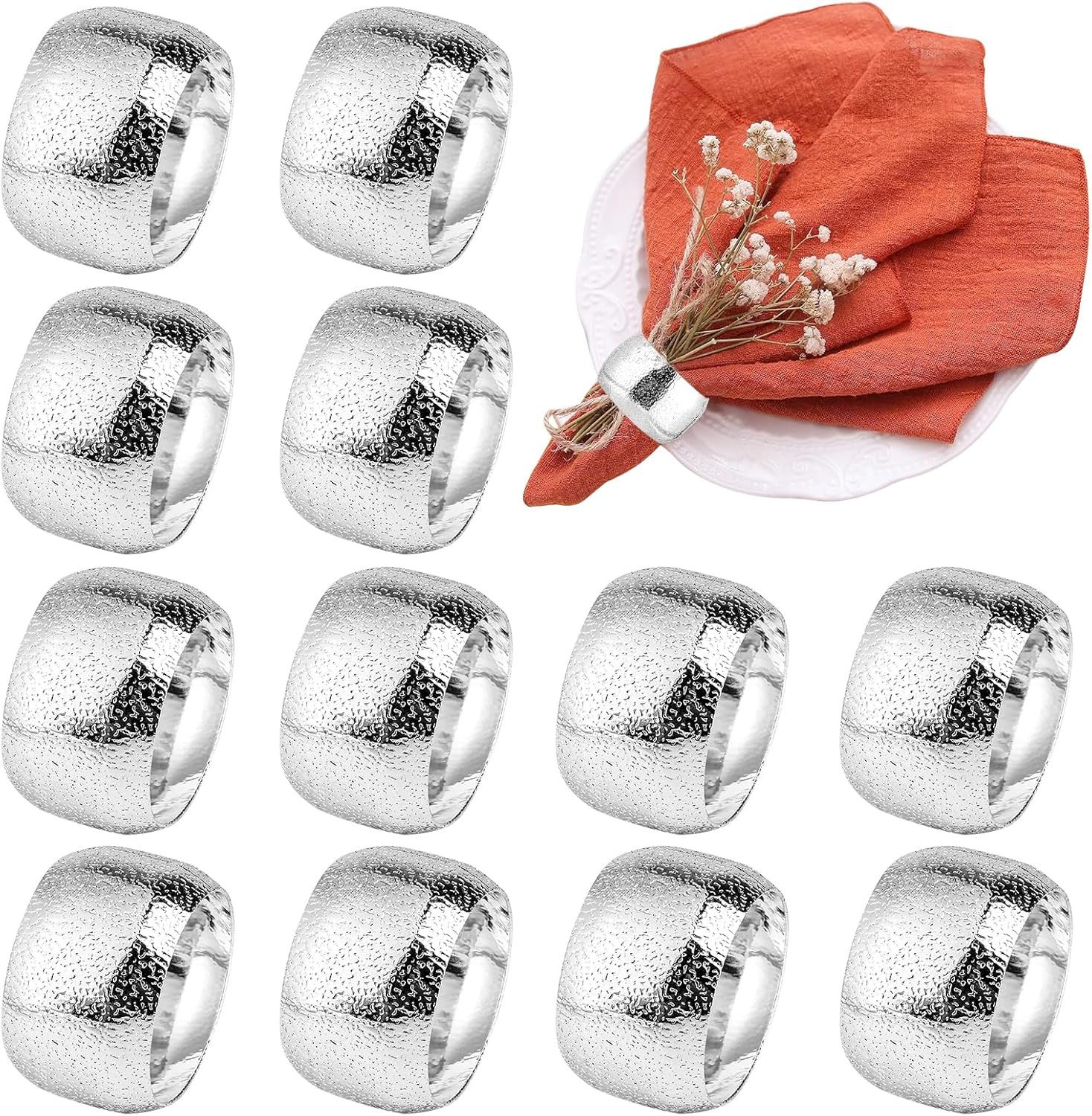 Coonoor Serviettenring 12 Stück Serviettenringe Vintage Elegante Servietten Schnallen, (12-tlg), für Thanksgiving, Hochzeit, Weihnachten, Sammeln, Esstischdekoration