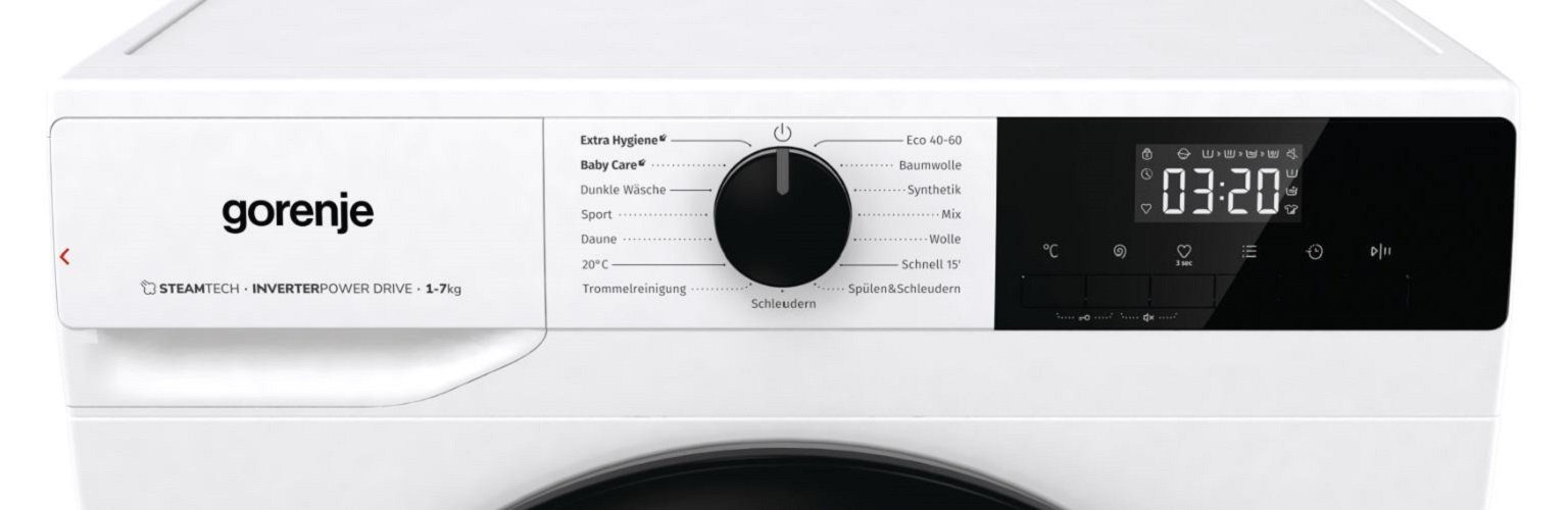 C Baumwolle W2NHPI74SCPS/DE EEK: GORENJE Dampffunktion weiß Waschmaschine Vorwaschen