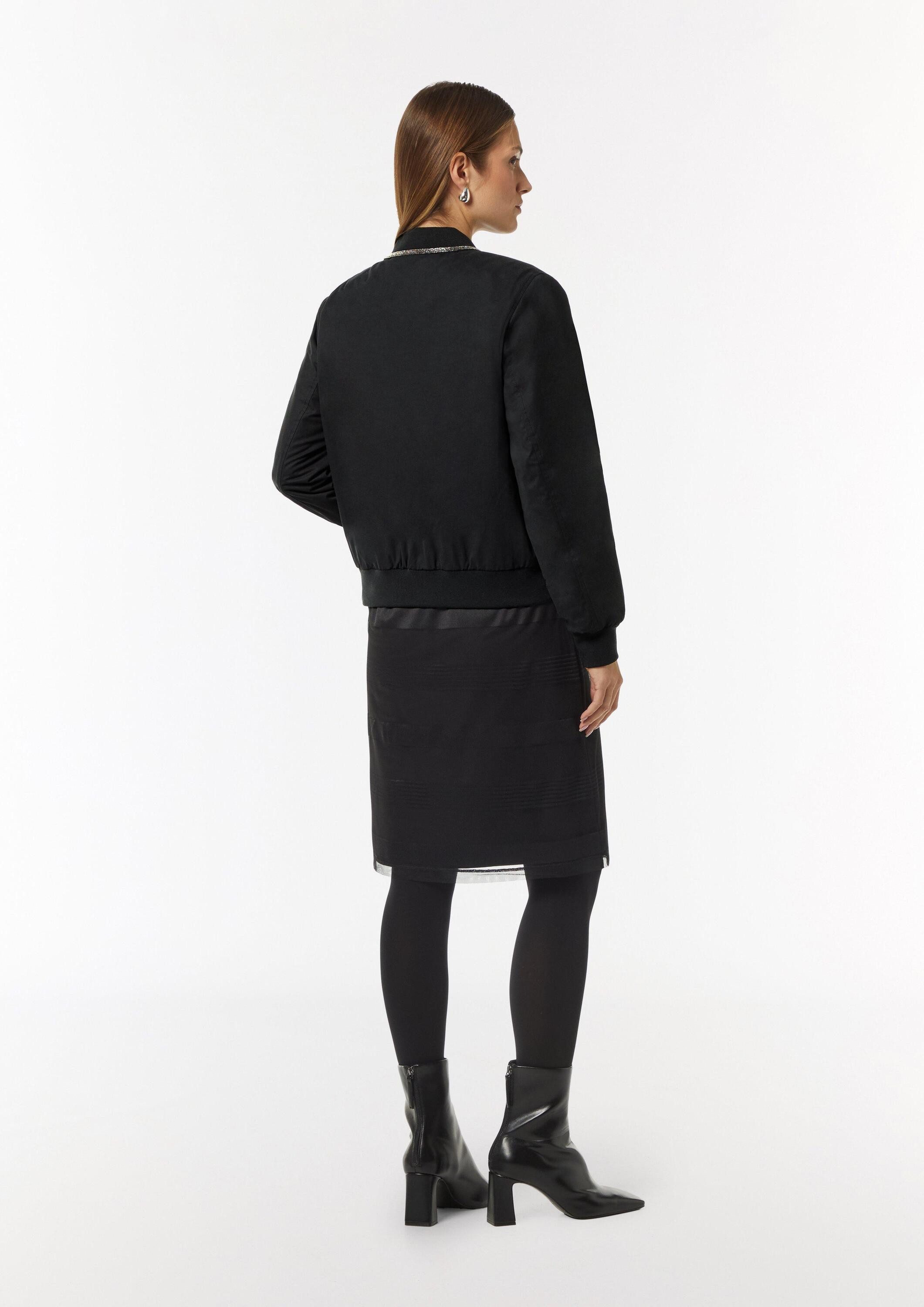 comma Funktionsjacke Indoor-Jacke Bomberjacke mit Schmuckdetails und seitlichen Eingrifftaschen