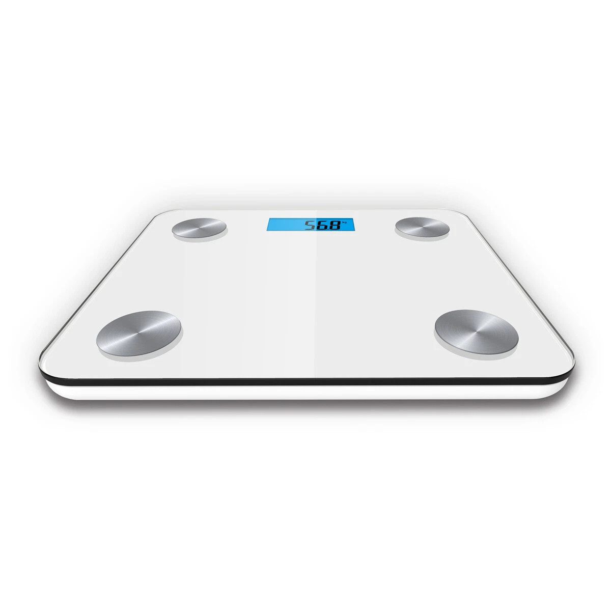 Platinet Personenwaage PBSBTW, Körperwaage mit 2 AAA Batterien, Bluetooth App mit 8 Benutzerprofilen