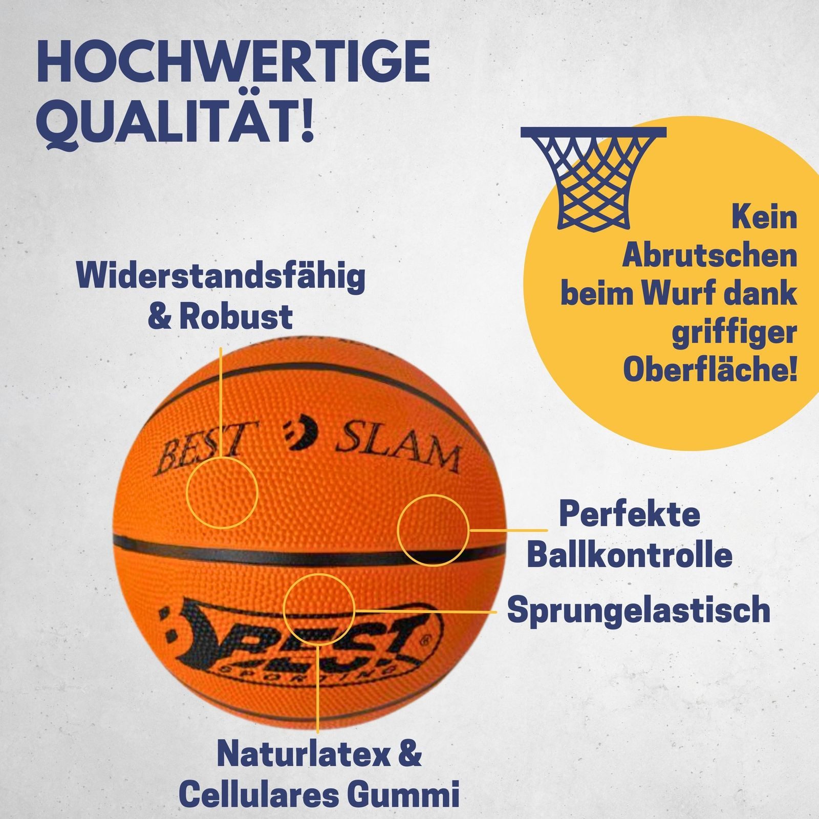 Best Sporting Spielball Basketball Größe 7 Brown/Cream mit offiziellem Gewicht & Größe, Basketball mit offiziellem Gewicht & Größe