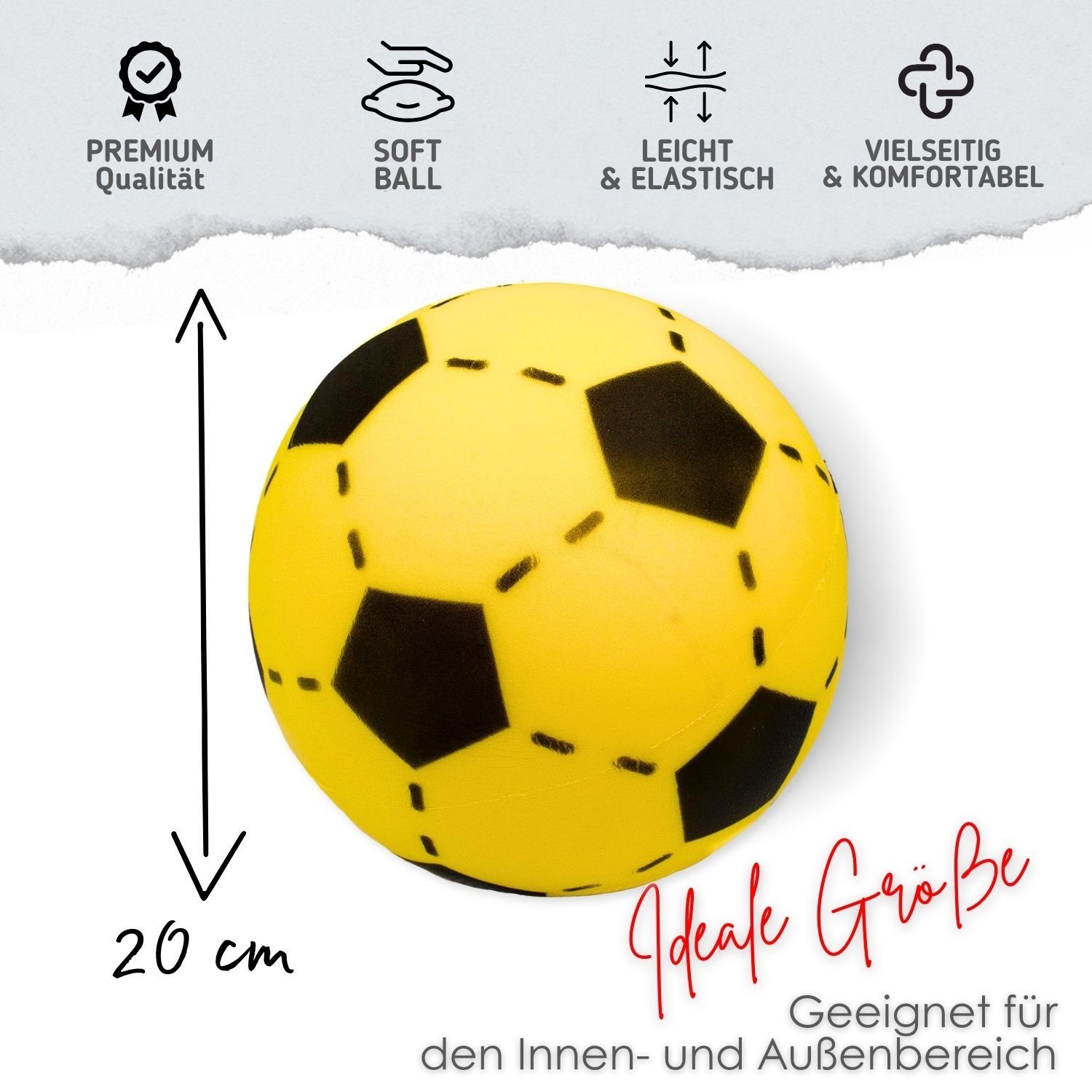 20cm Ball Softball Gelb (Stück) weicher Kyto Kyto Schaumstoffball Kinder Softball