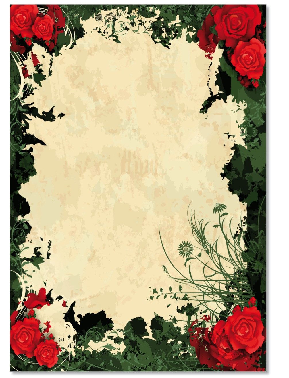 Briefpapier Motivpapier Rosen und Lilien DIN A4, gut beschreibbar