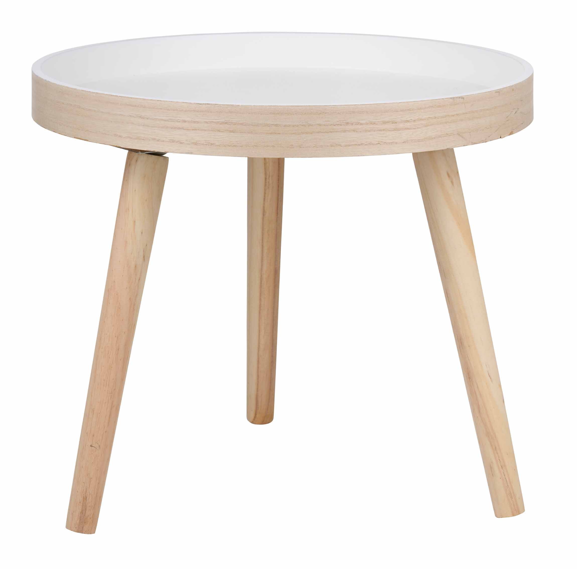 Bubble-Store Beistelltisch Weißer Couchtisch (1-St., Tisch Ø 40 cm), Beistelltisch rund – Bild 3 von 4