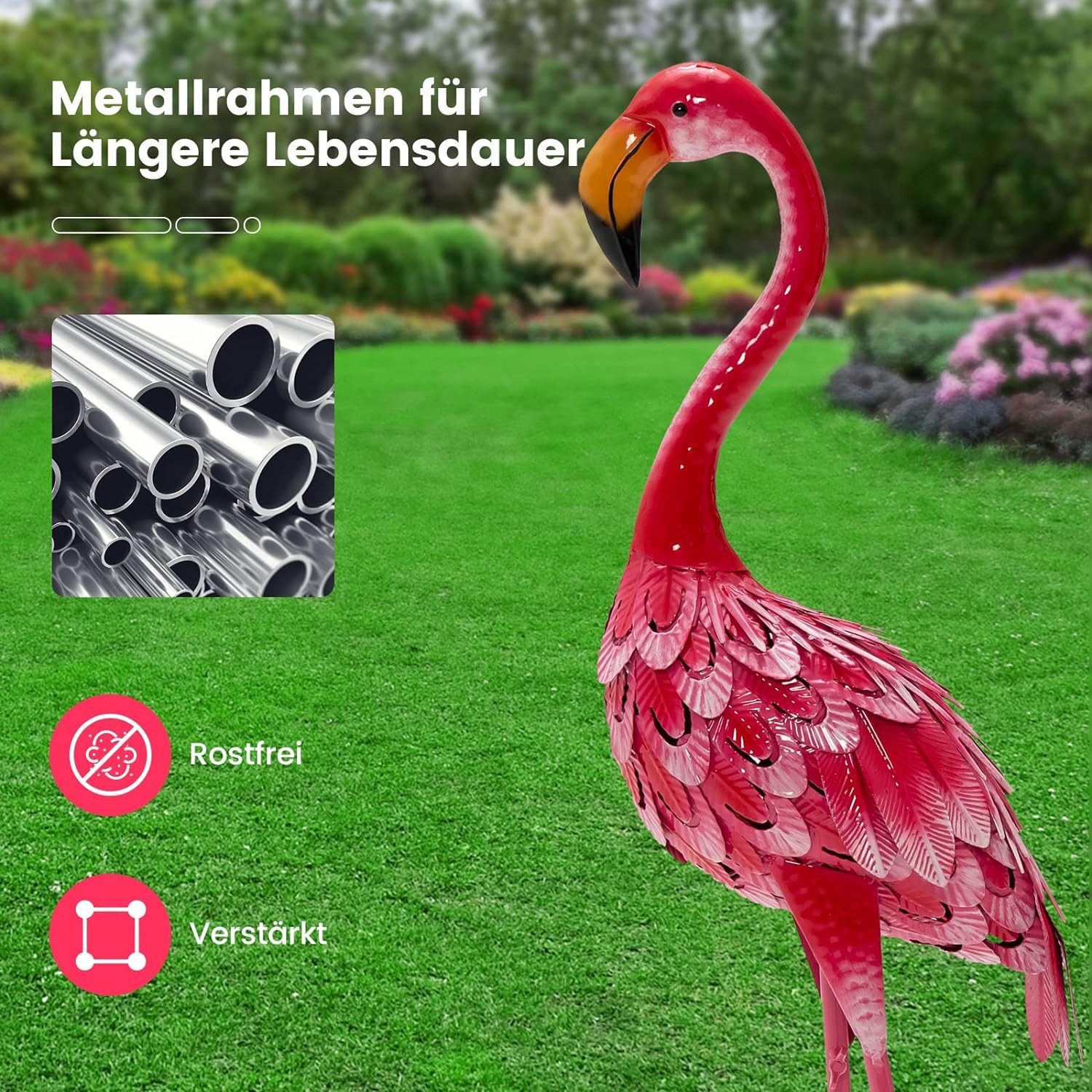 KOMFOTTEU Gartenfigur Gartendeko, (2er Set, 2 St), Flamingo-Gartenstatuen 8 günstig online kaufen